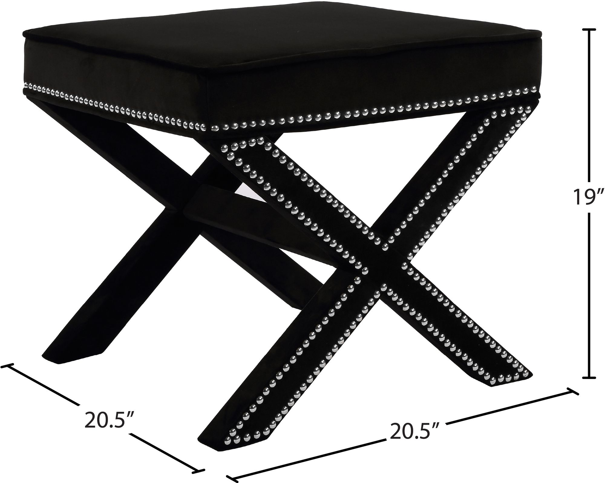 Nixon Velvet Ottoman/Bench