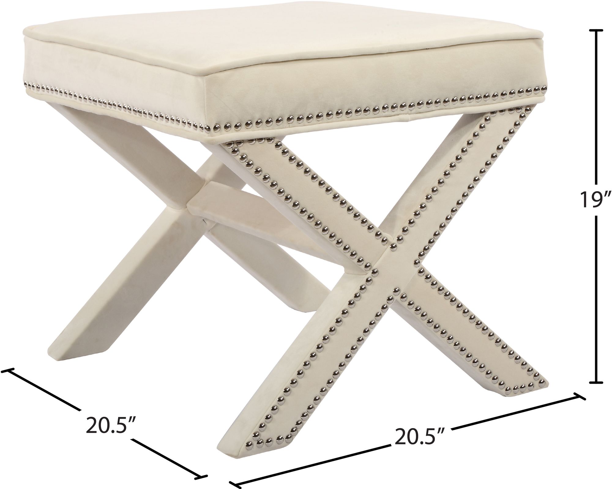 Nixon Velvet Ottoman/Bench