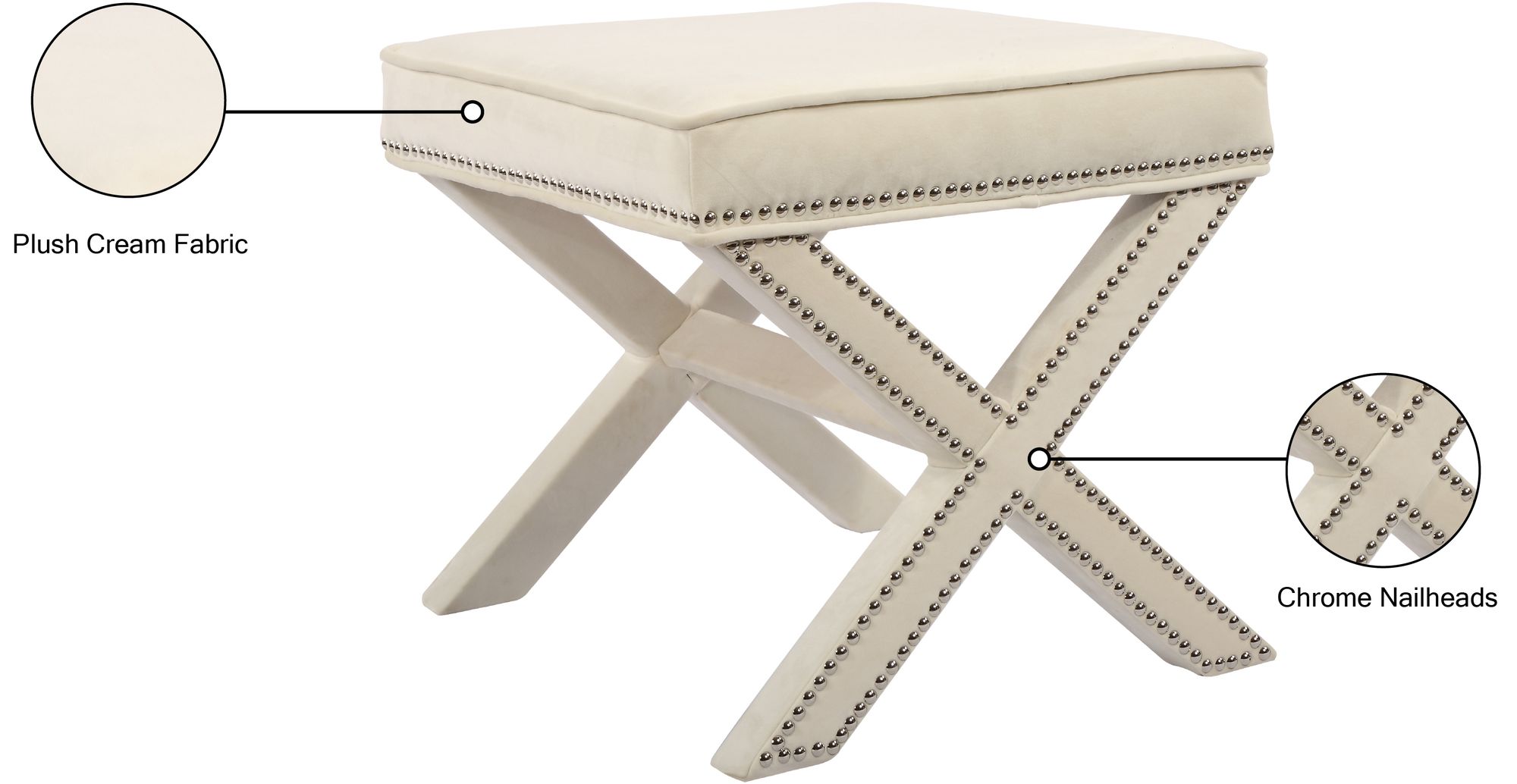 Nixon Velvet Ottoman/Bench