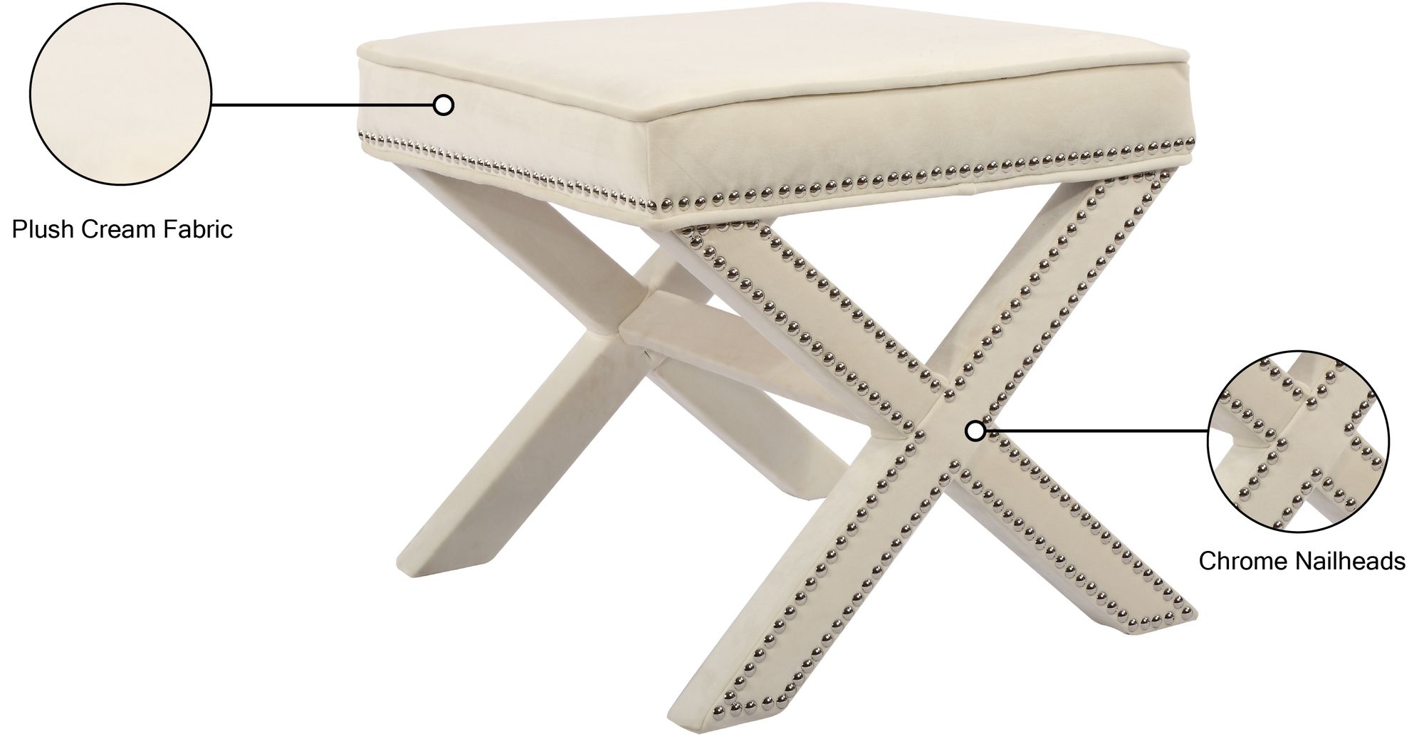 Nixon Velvet Ottoman/Bench
