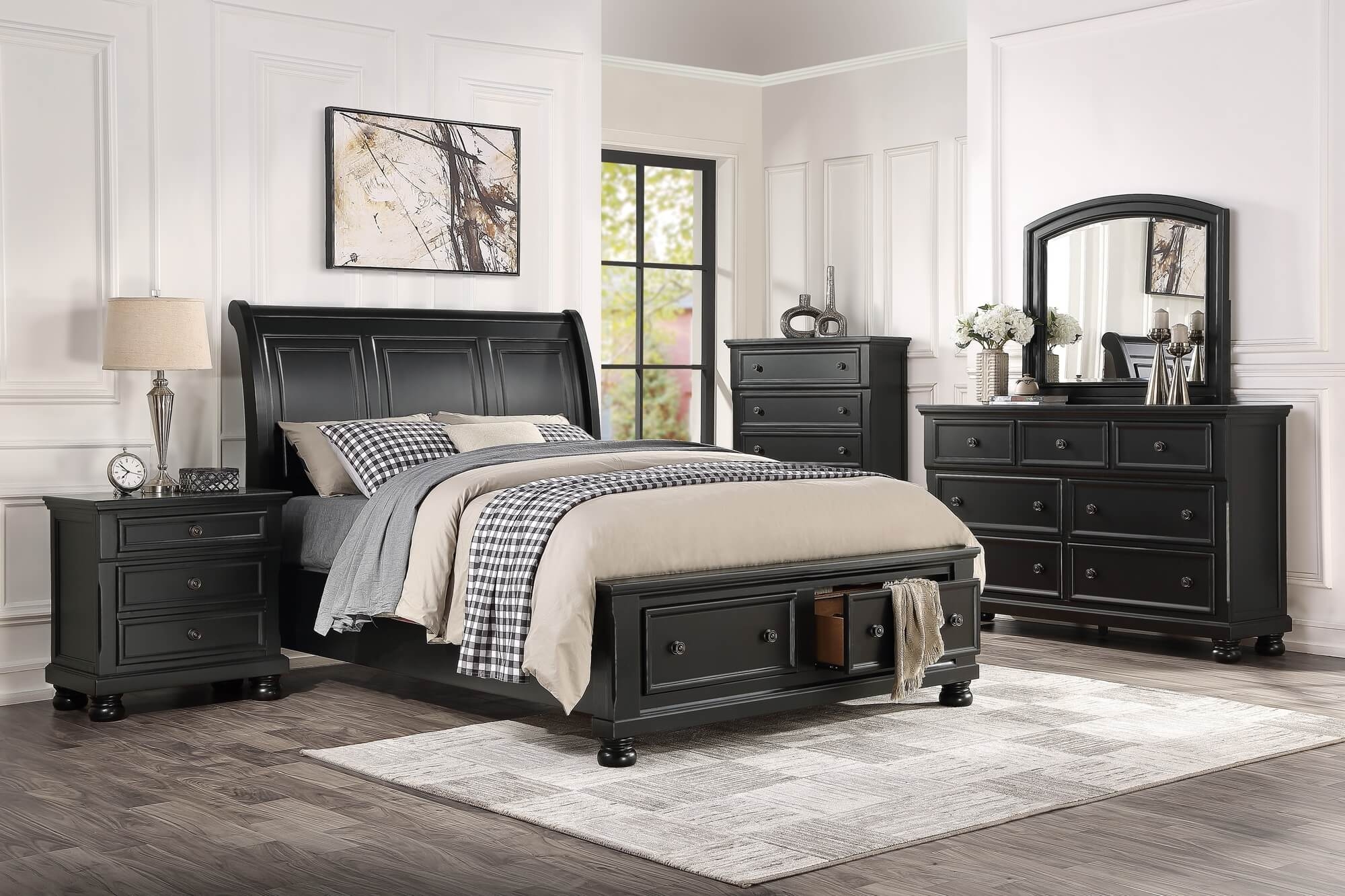 Laurelin Wood Seigh Platform Bed w/ Storage