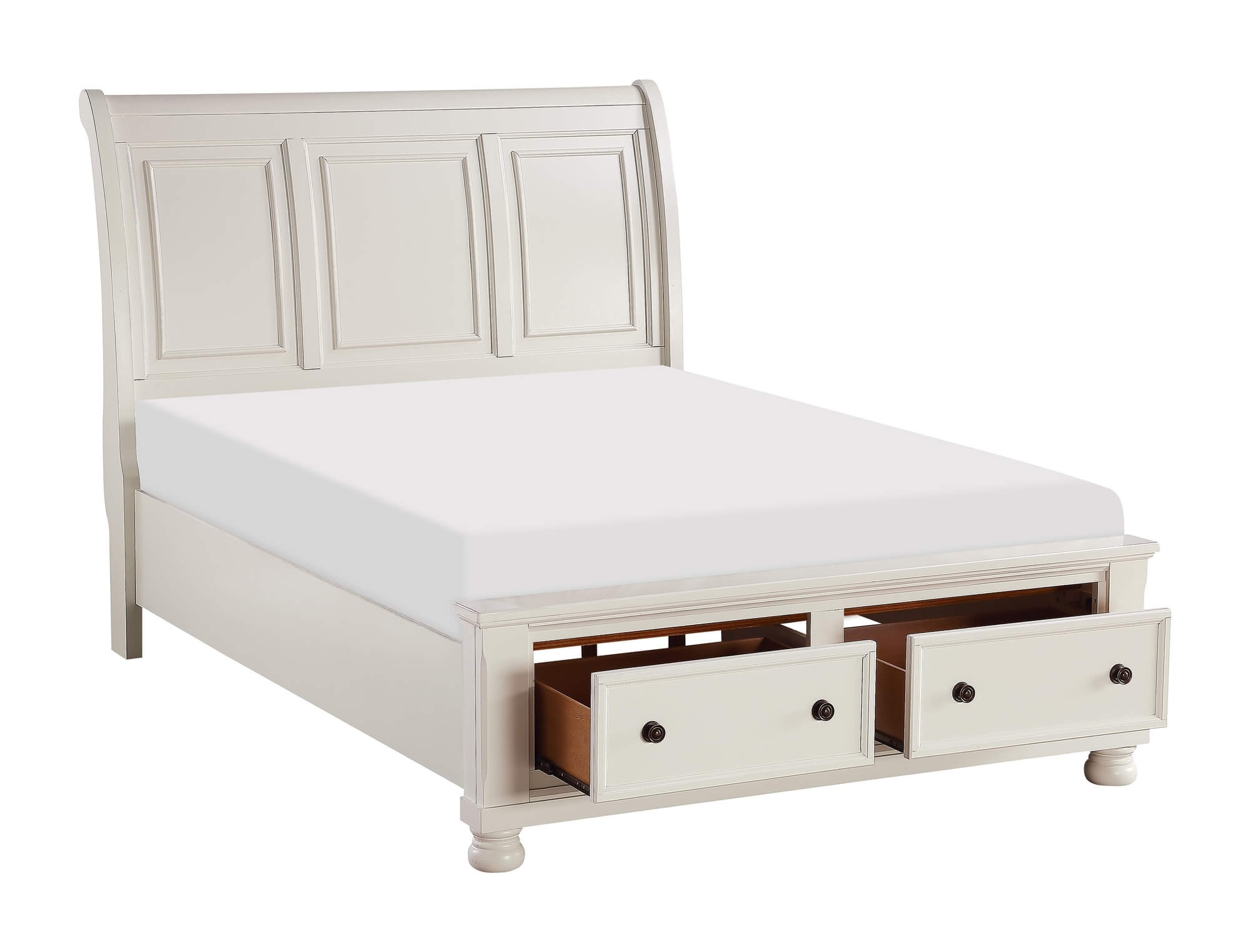 Laurelin Wood Seigh Platform Bed w/ Storage, King Size