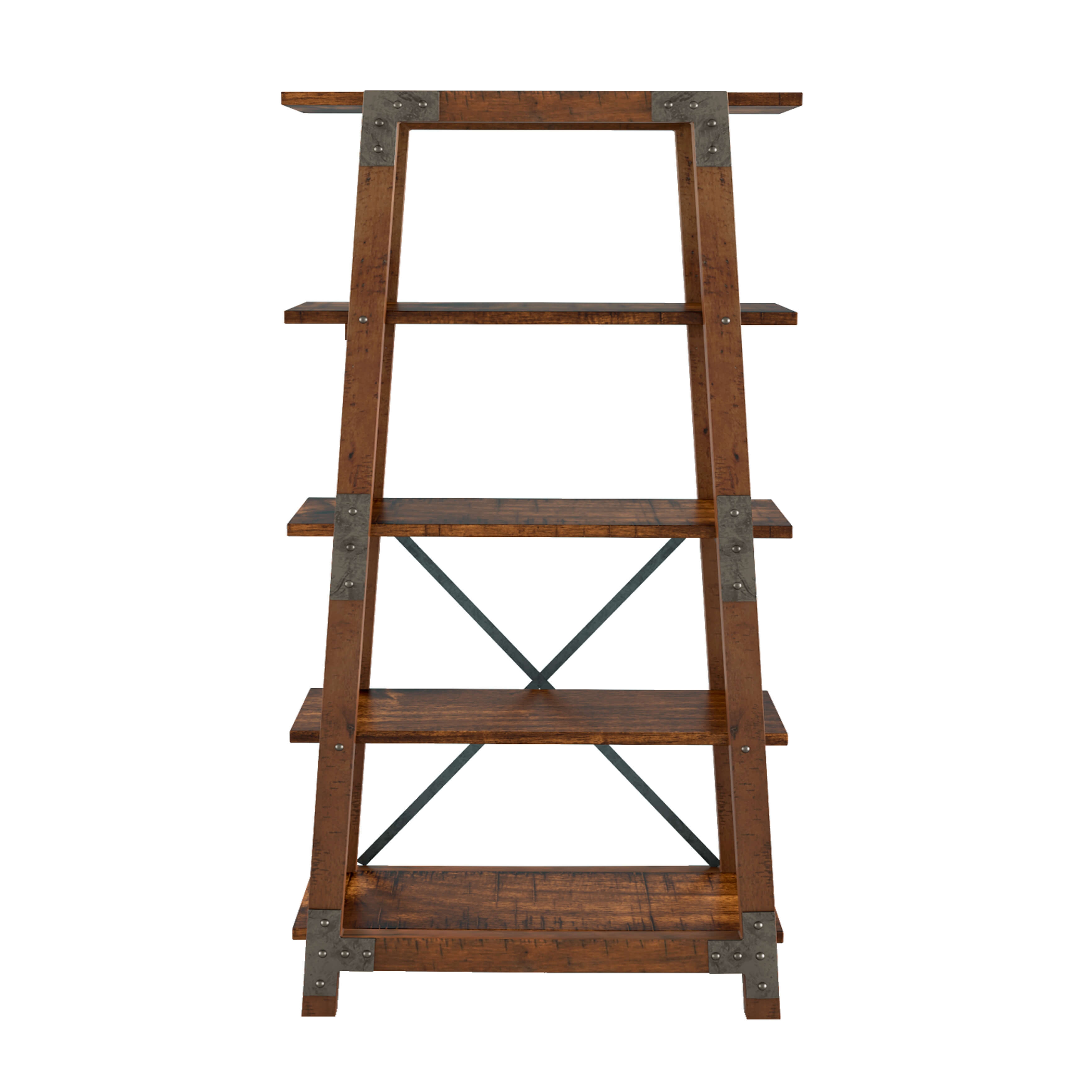 Holverson Industrial Wood Bookcase