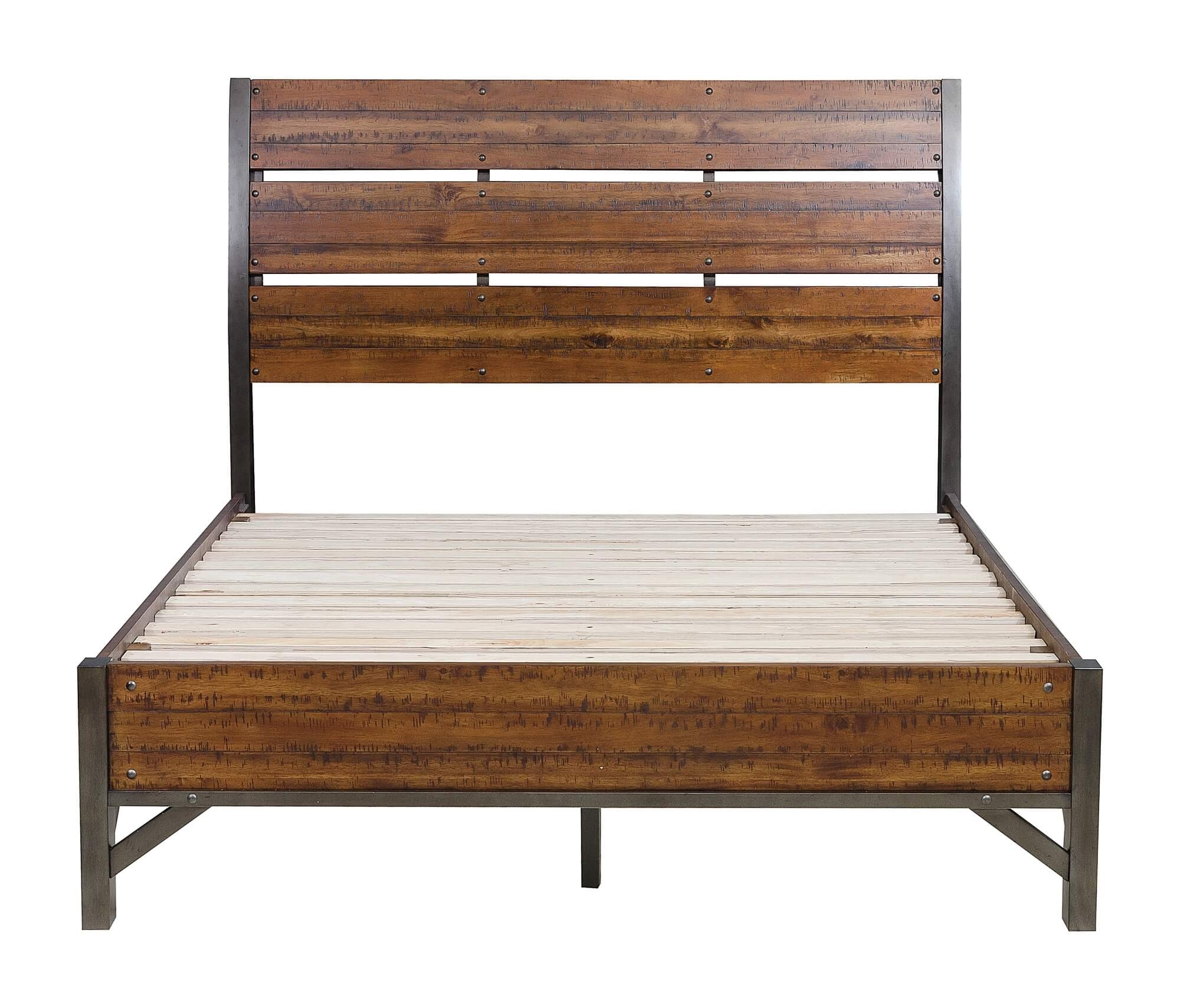 Holverson Wood/Wood Veneer Platform Bed, King Size