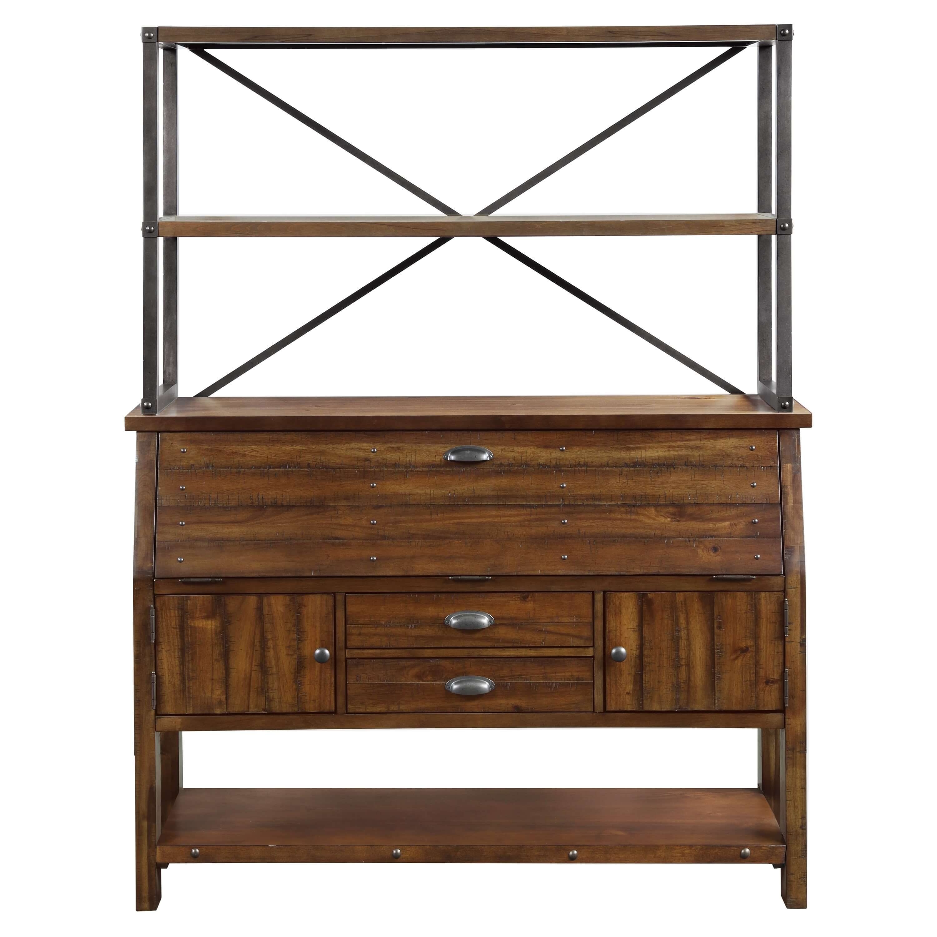 Holverson Industrial Wood Buffet w/Backer's Rack