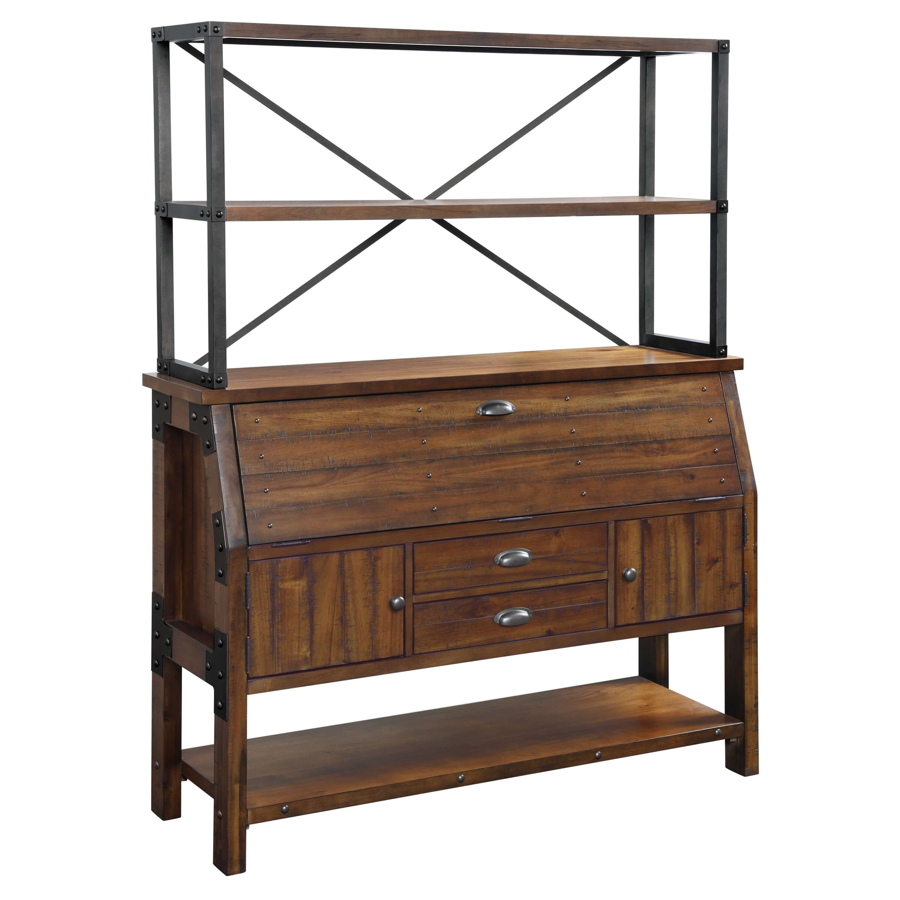 Holverson Industrial Wood Buffet w/Backer's Rack