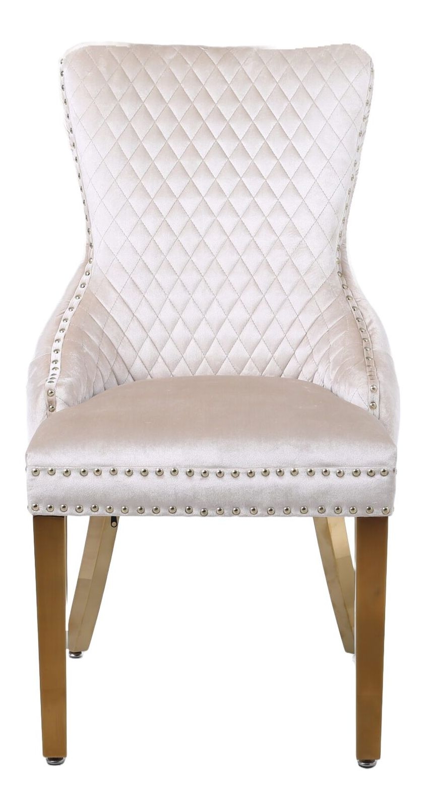 Leo Velvet Side Chair with Gold Legs