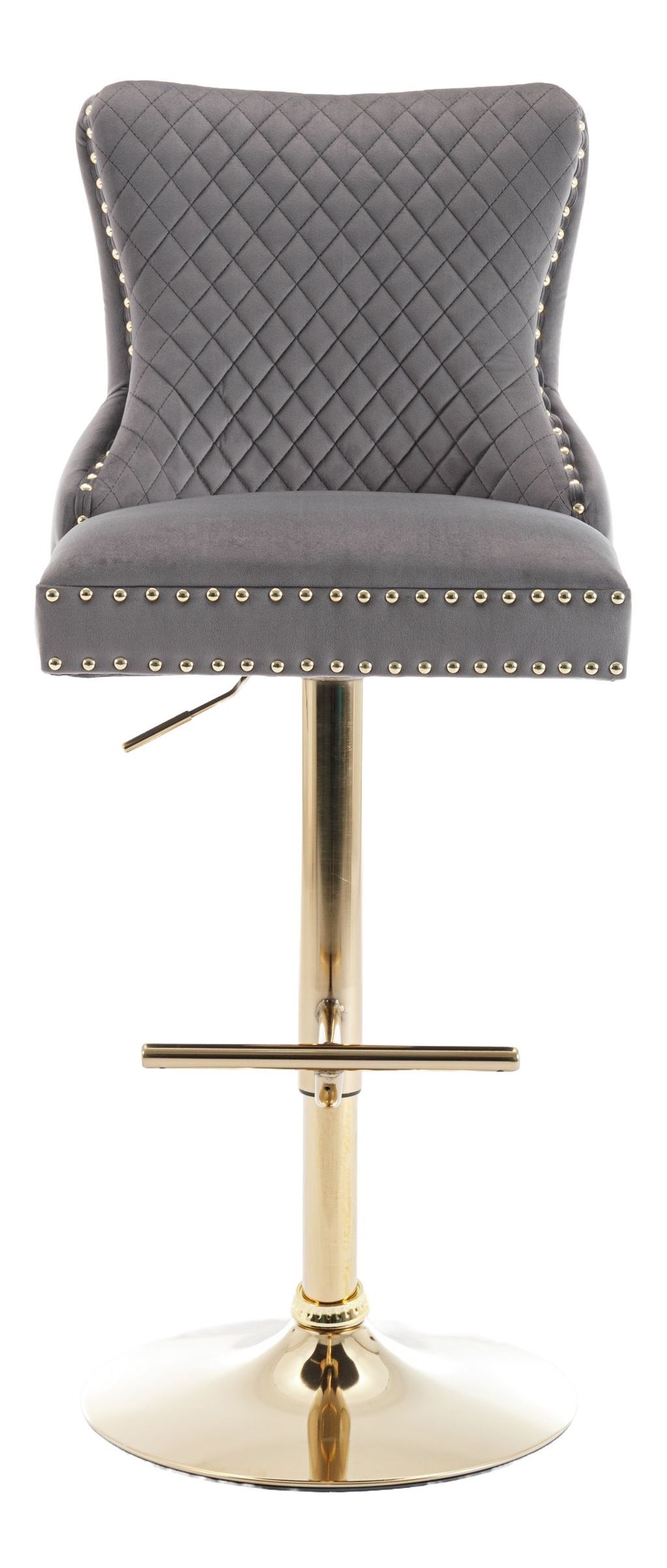 Leo Velvet Barstool with Gold Base