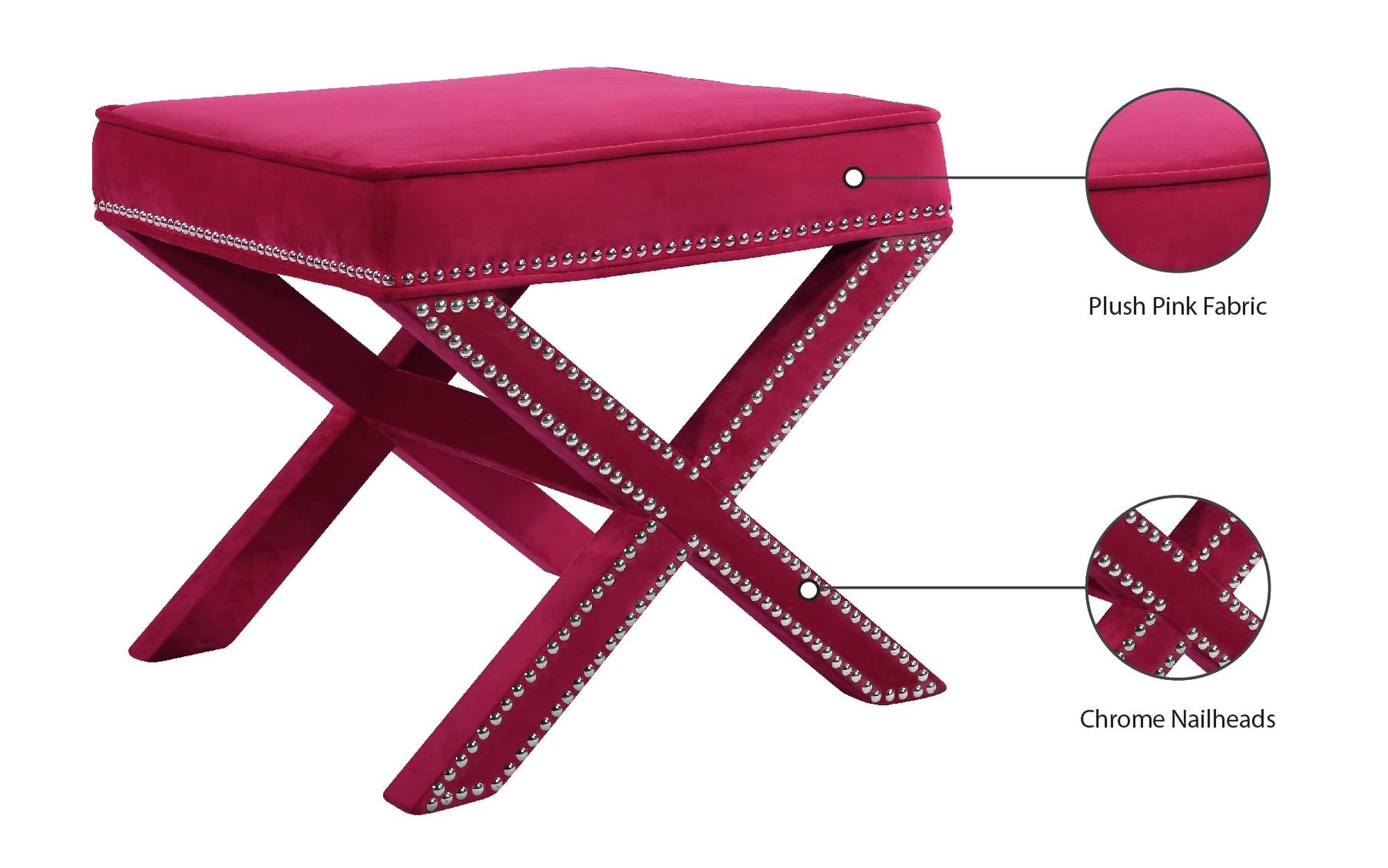 Nixon Velvet Ottoman/Bench