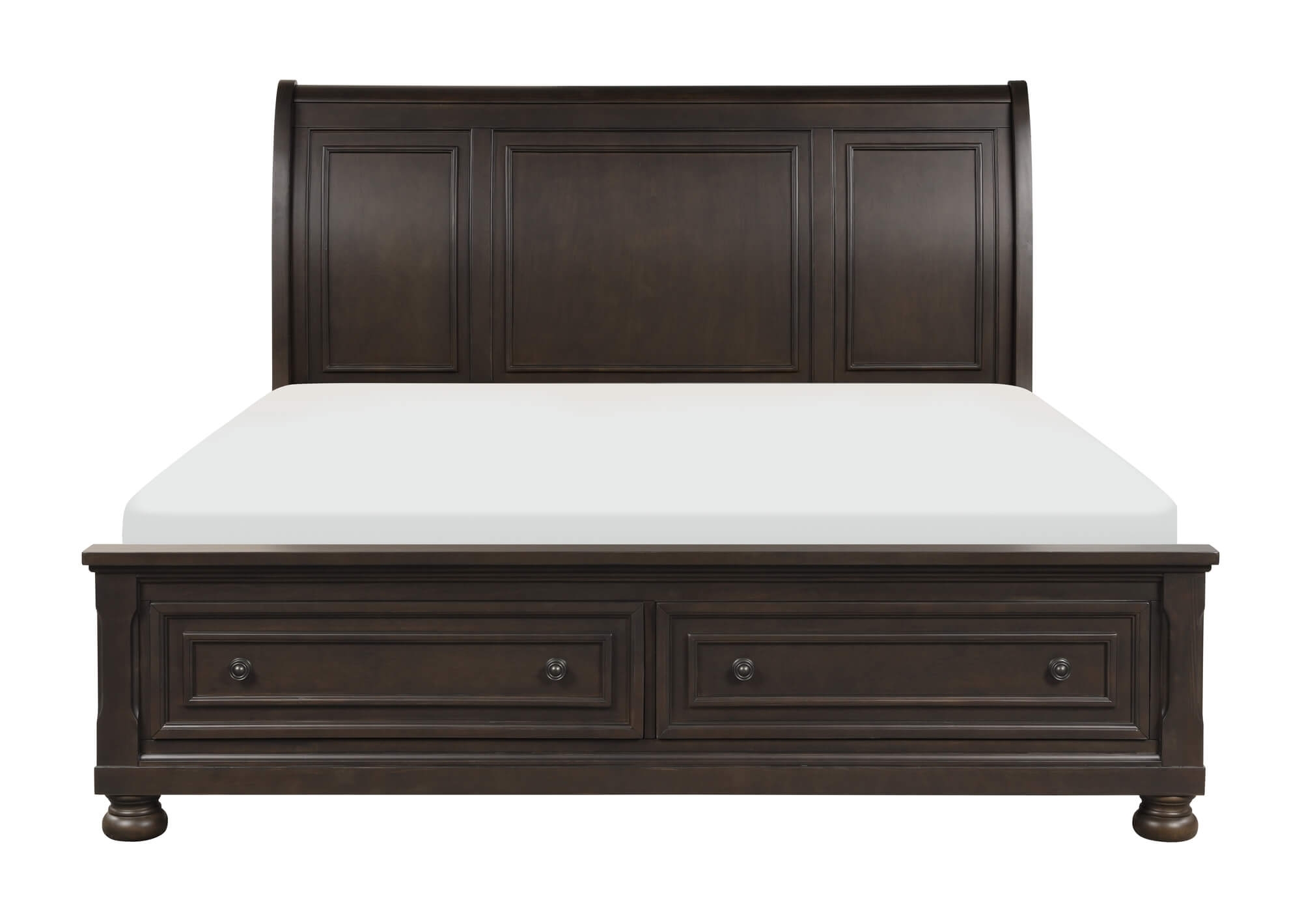Begonia Wood/Wood Veneer Sleigh Storage Platform Bed