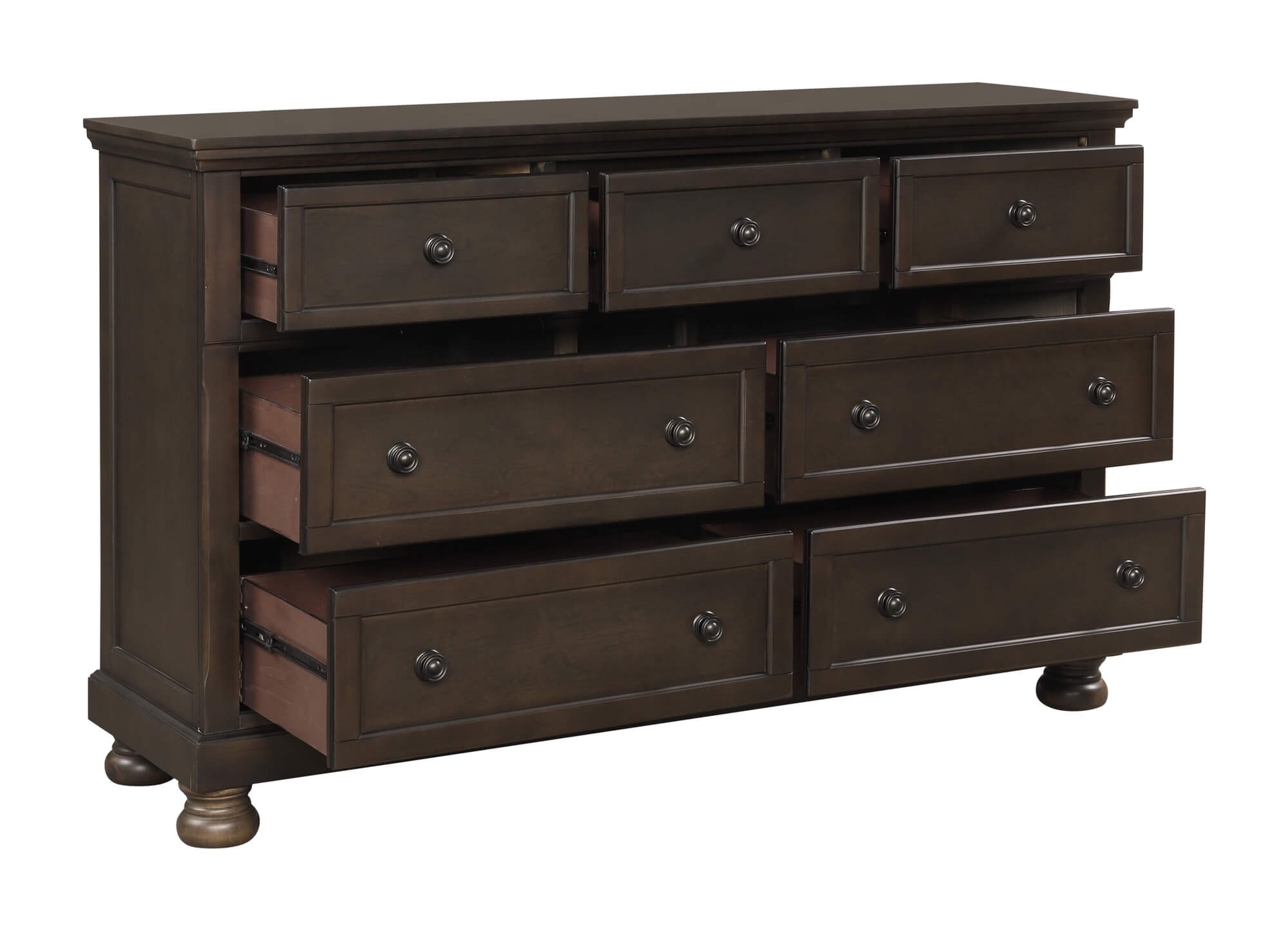 Begonia Wood/Wood Veneer Dresser with Hidden Drawer