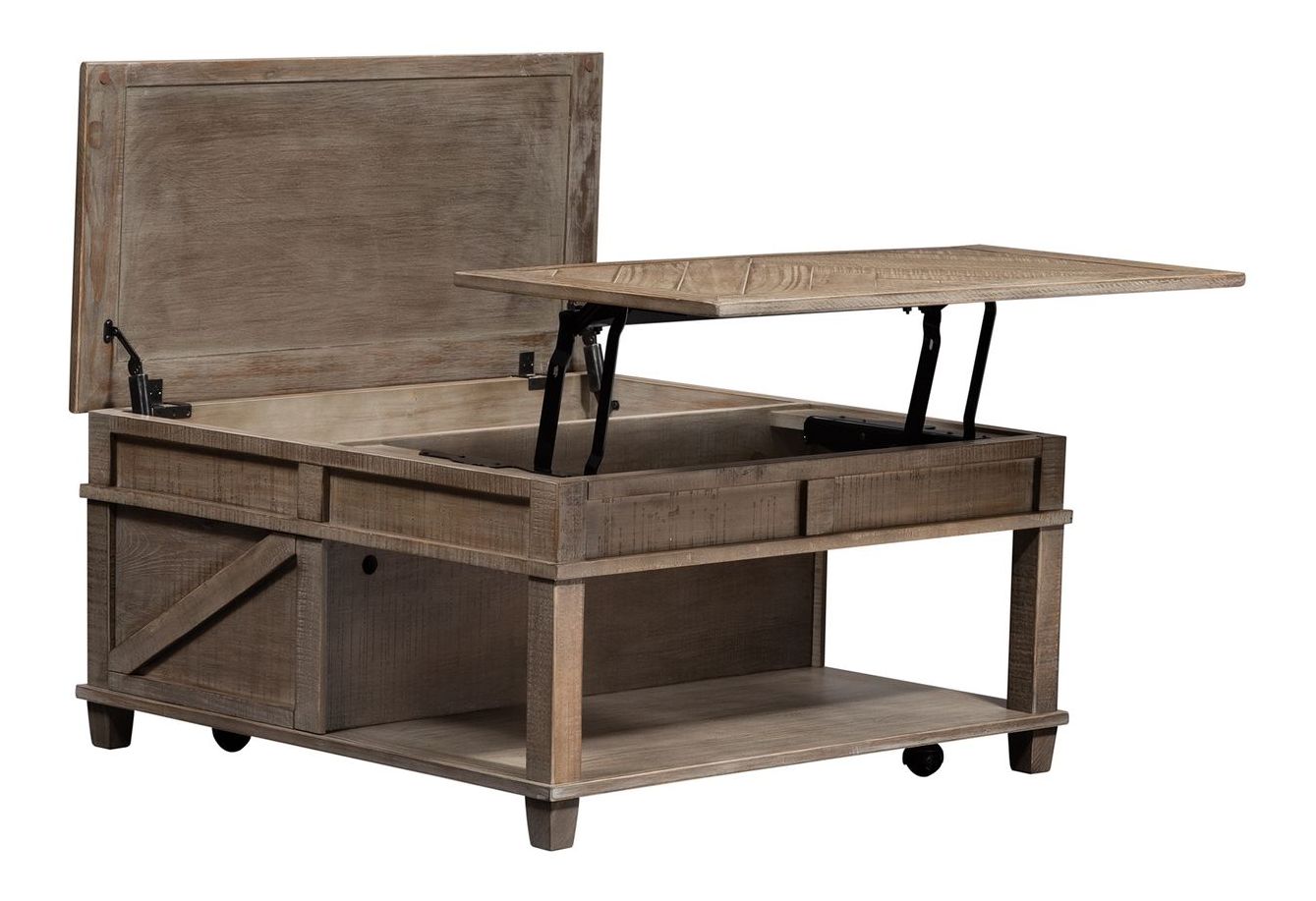 Parkland Falls Lift Top Cocktail Table Set - Weathered Taupe
