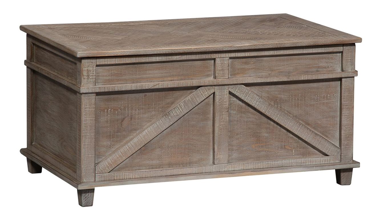 Parkland Falls Lift Top Cocktail Table Set - Weathered Taupe