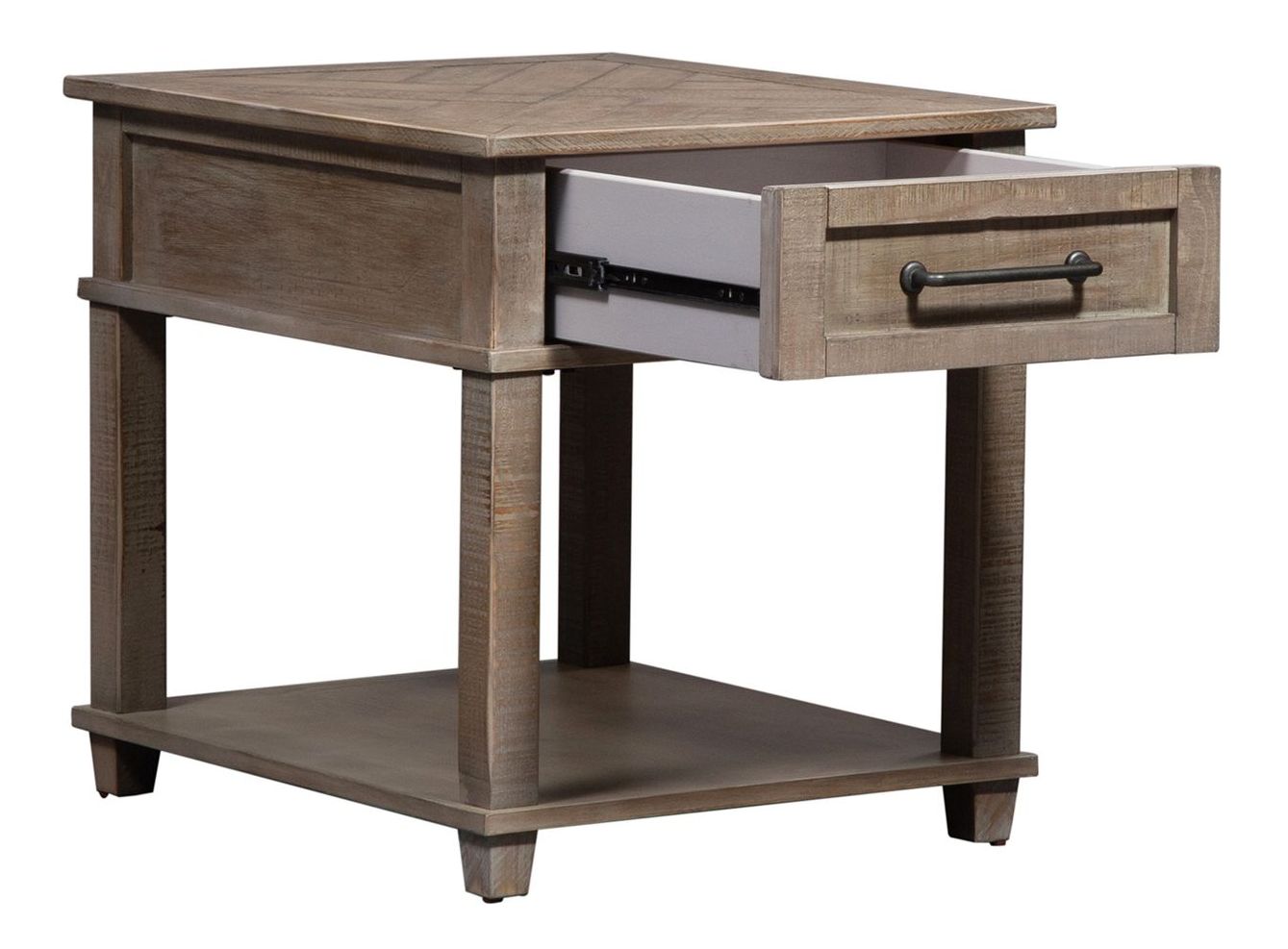 Parkland Falls Rectangular Wood End Table w/Drawer