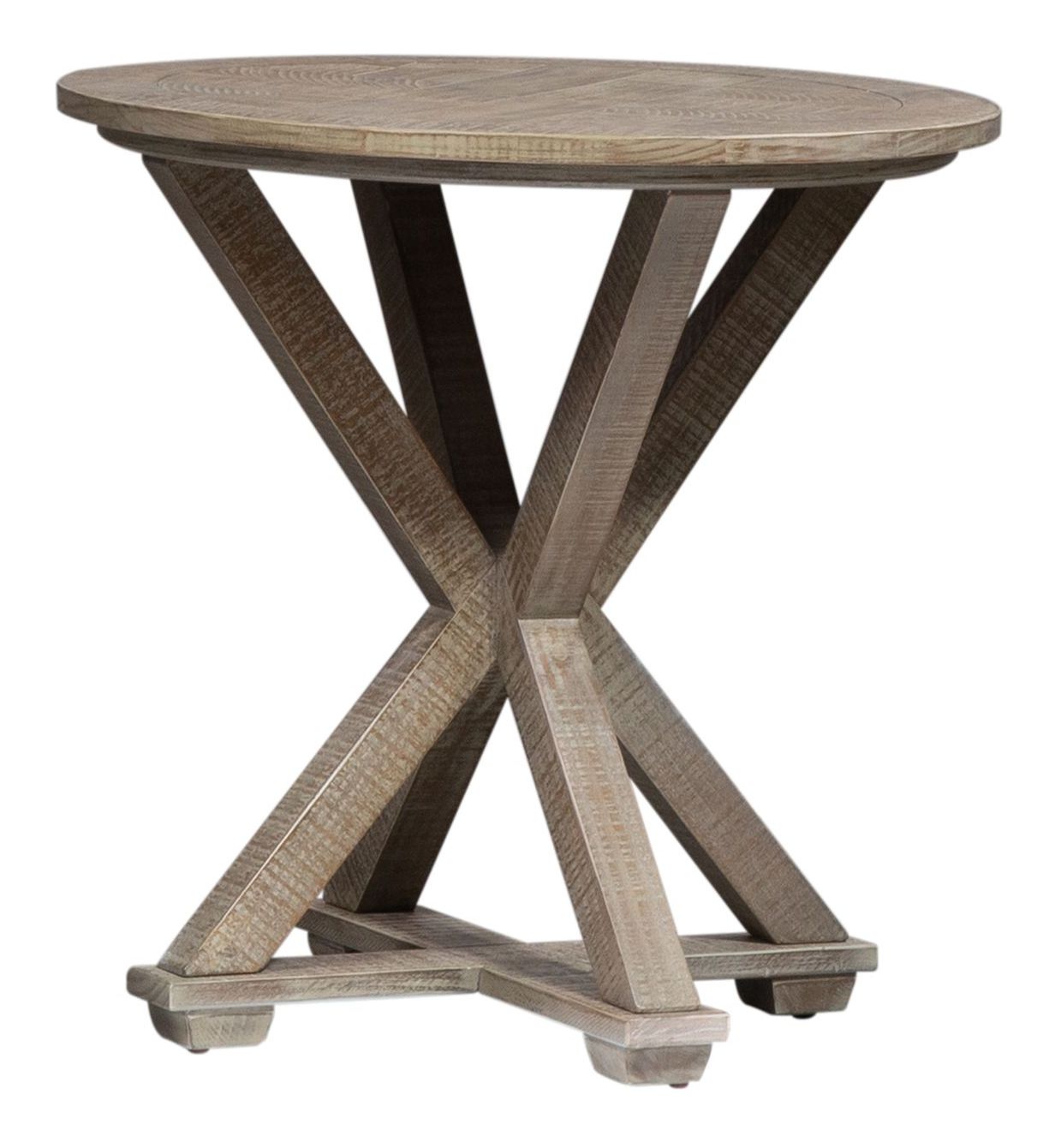 Parkland Falls Round Wood End Table