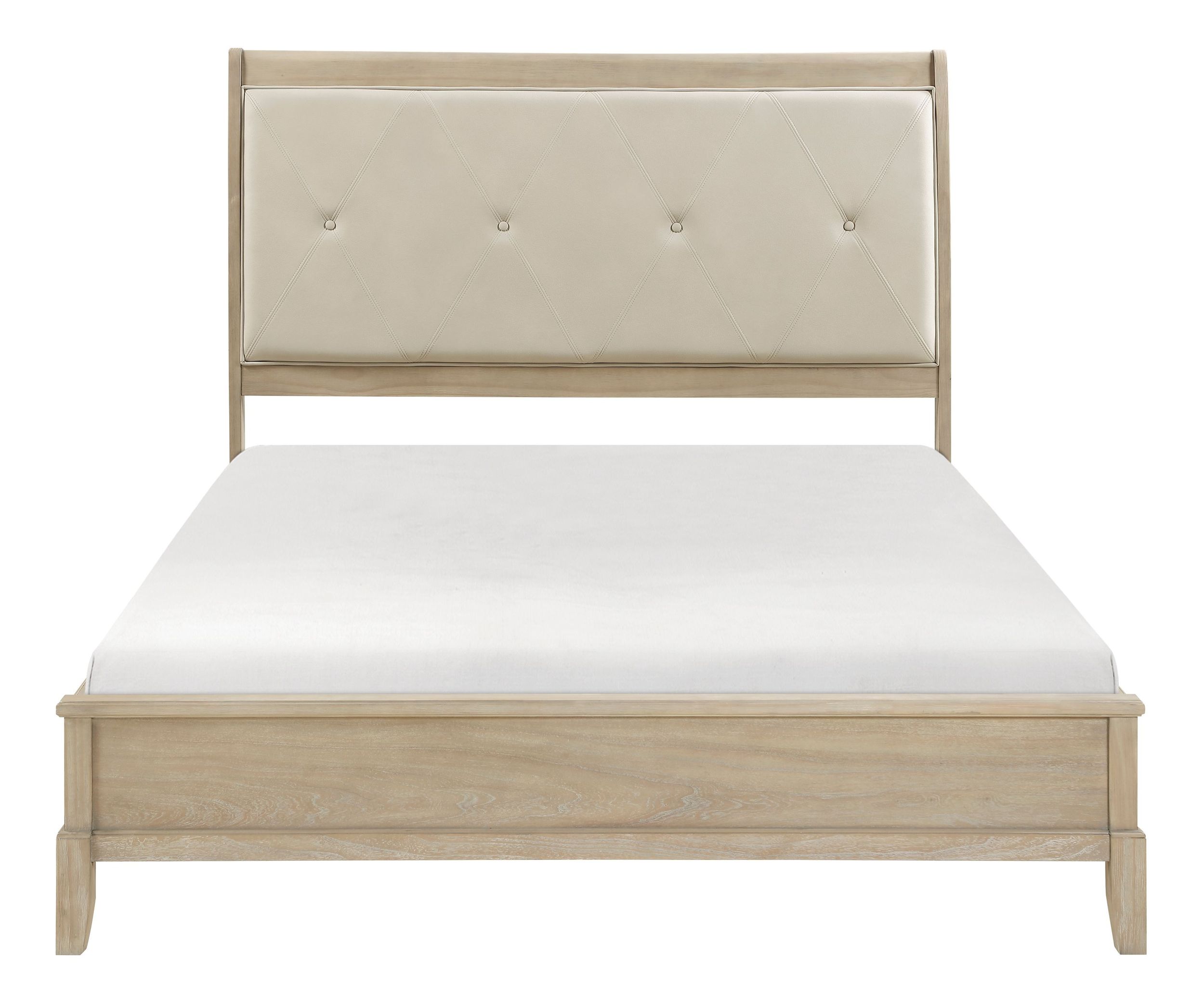 Cotterill Faux Leather/Wood Eastern King Panel Bed
