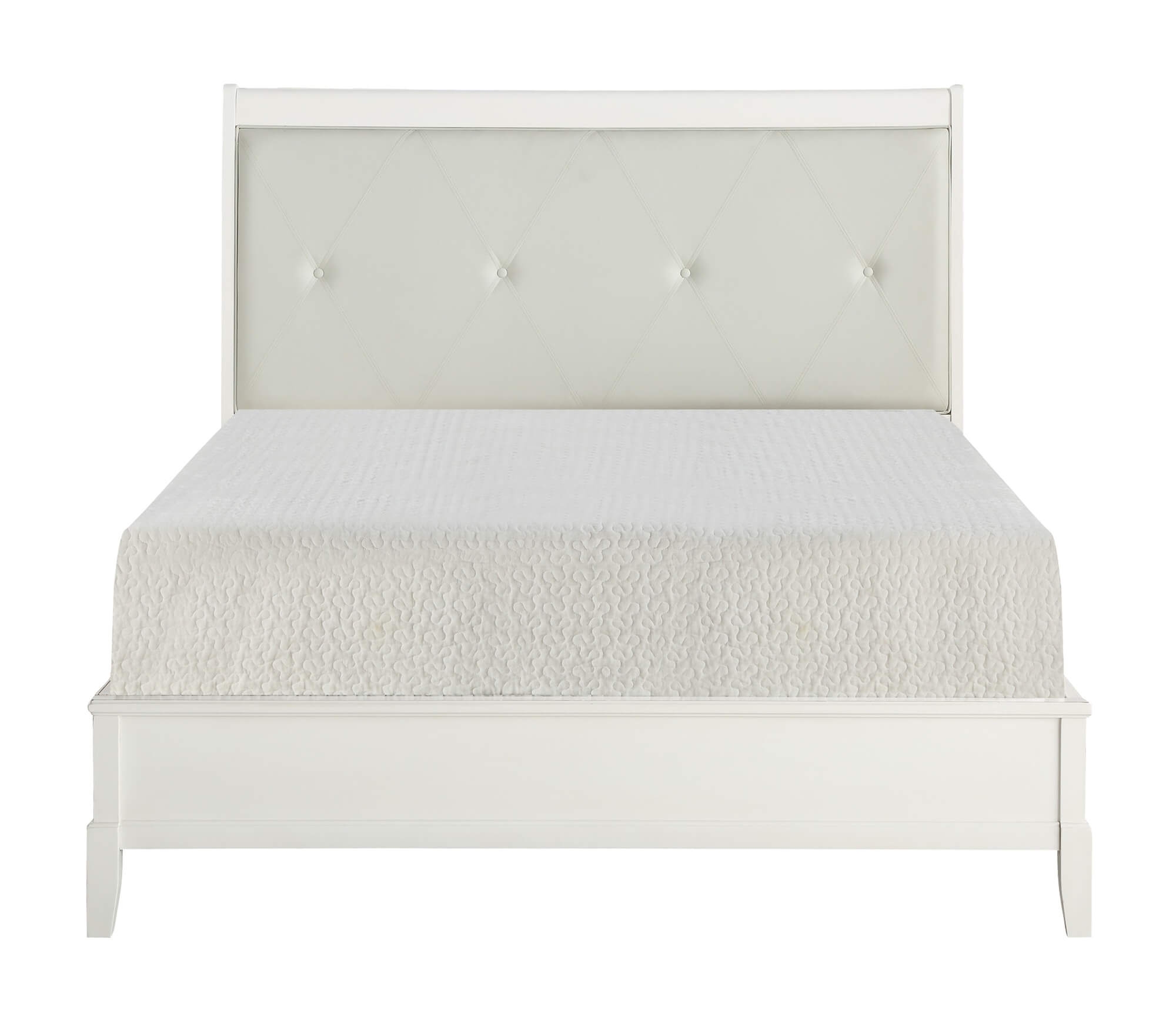 Cotterill Leatherette/Wood/Wood Veneer Tufted Bed