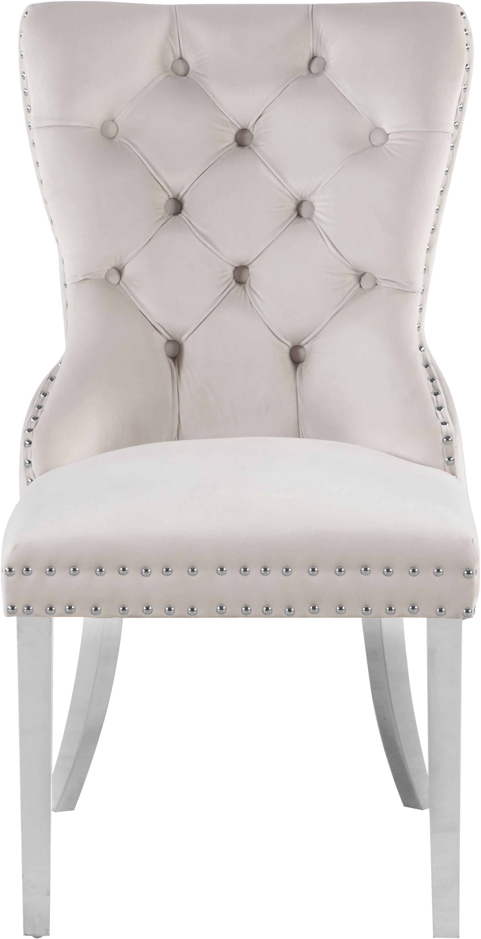 Carmen Velvet Dining Chair with Chrome Metal Legs