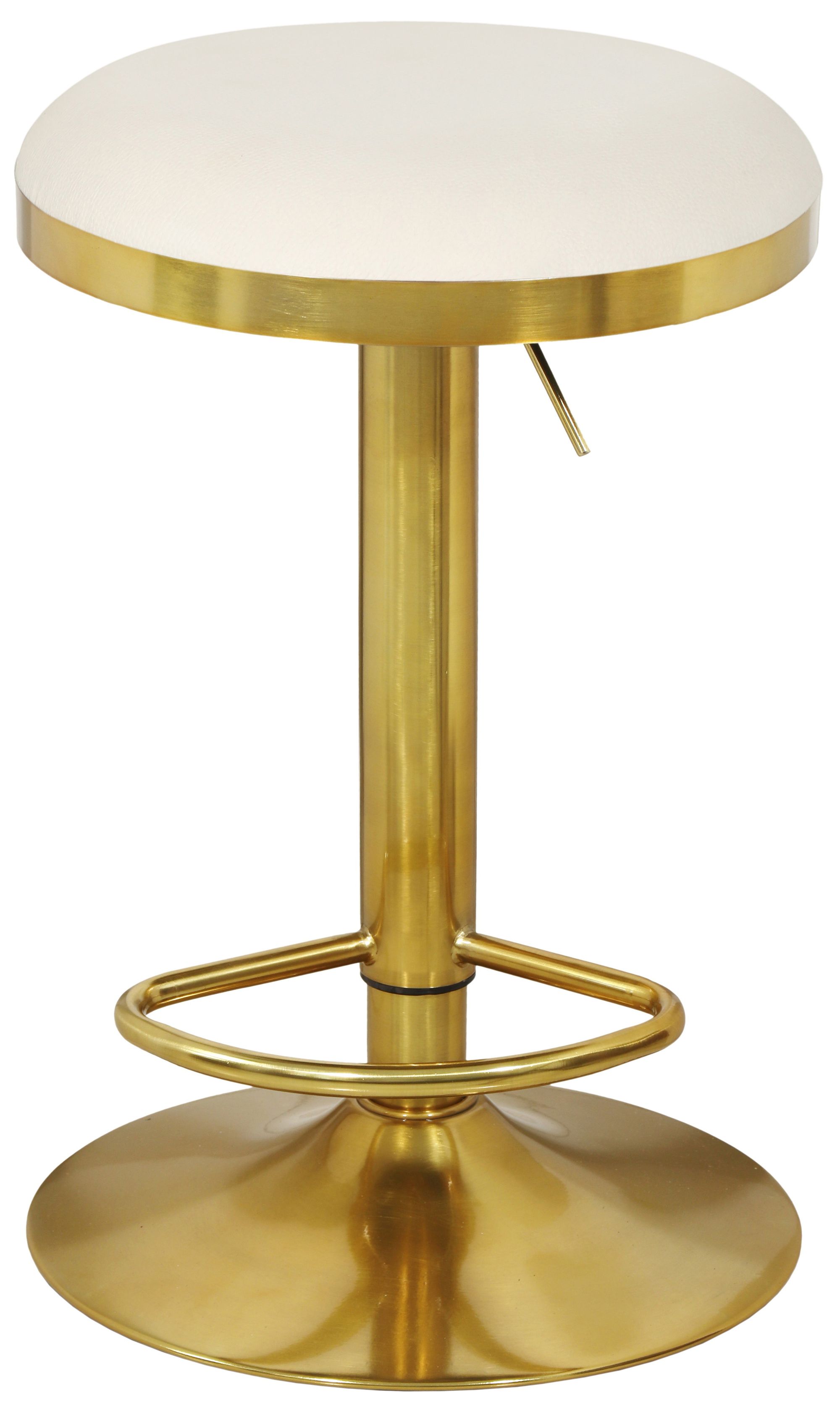 Brody Velvet Adjustable Swivel Stool with Brushed Gold Base