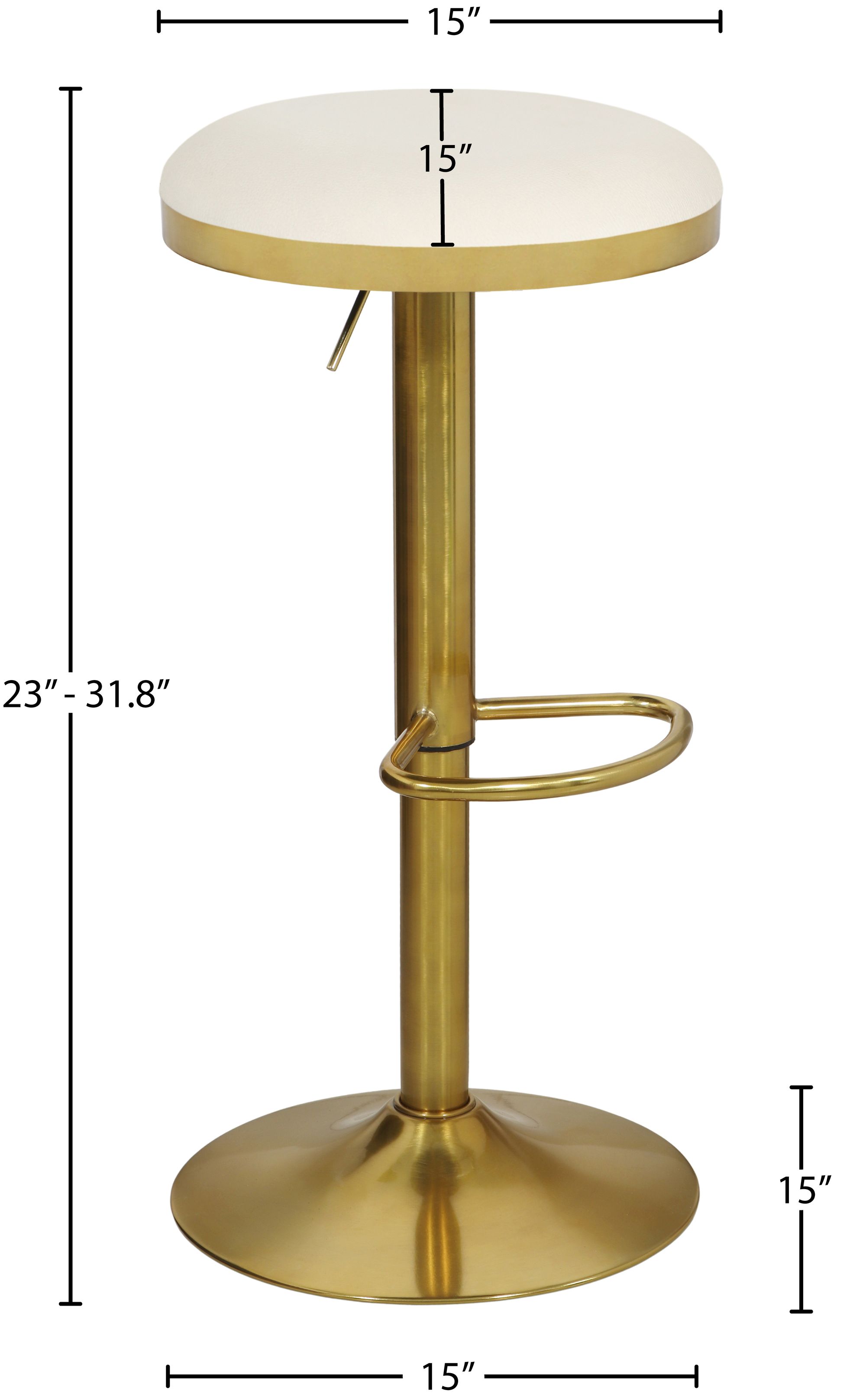 Brody Velvet Adjustable Swivel Stool with Brushed Gold Base