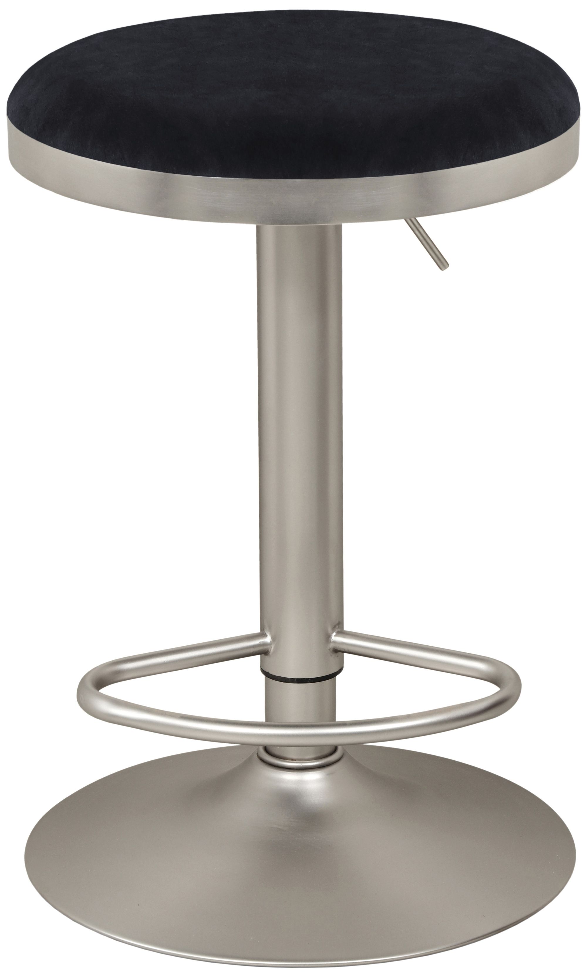 Brody Velvet Adjustable Swivel Stool with Brushed Chrome Base