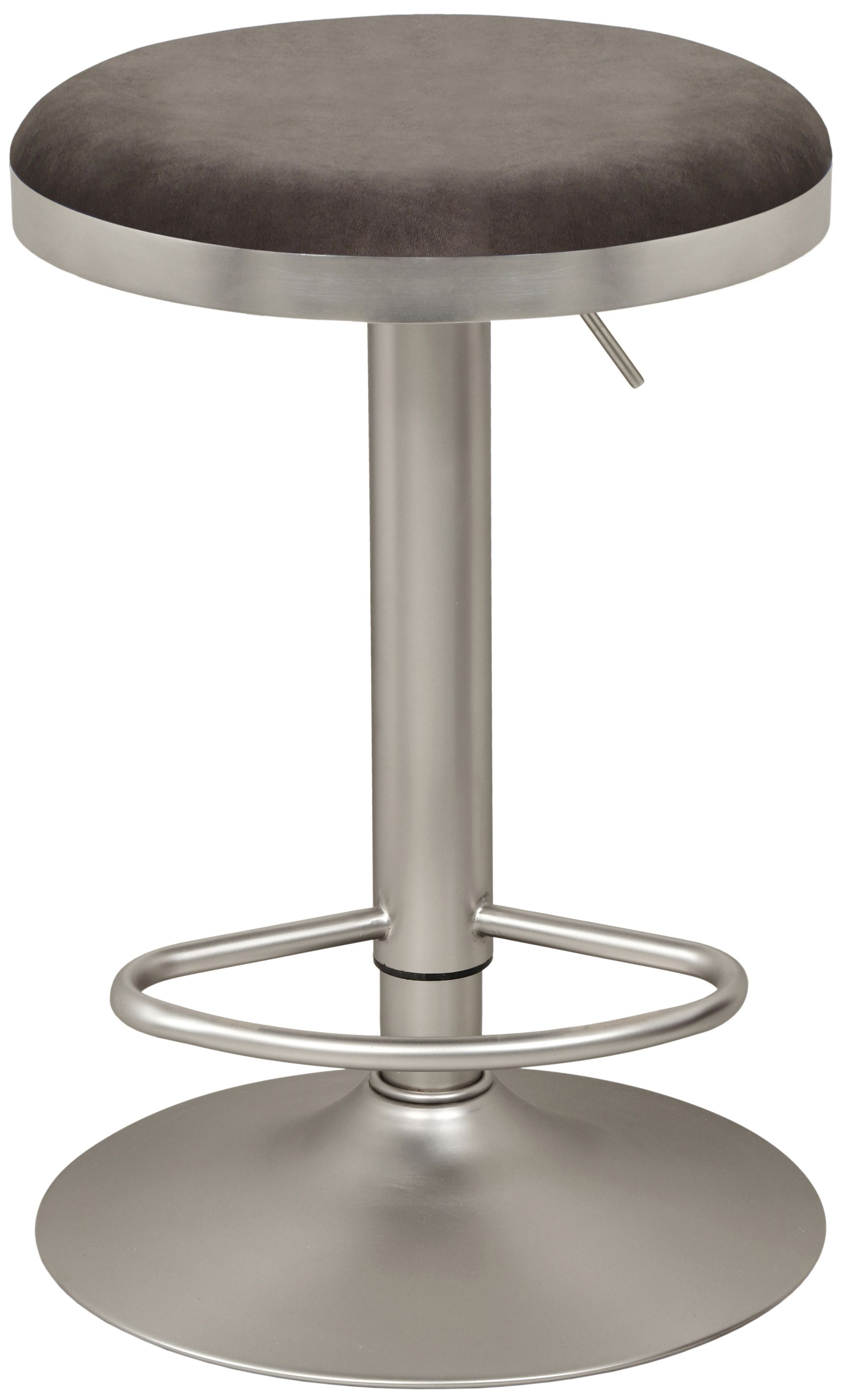 Brody Velvet Adjustable Swivel Stool with Brushed Chrome Base