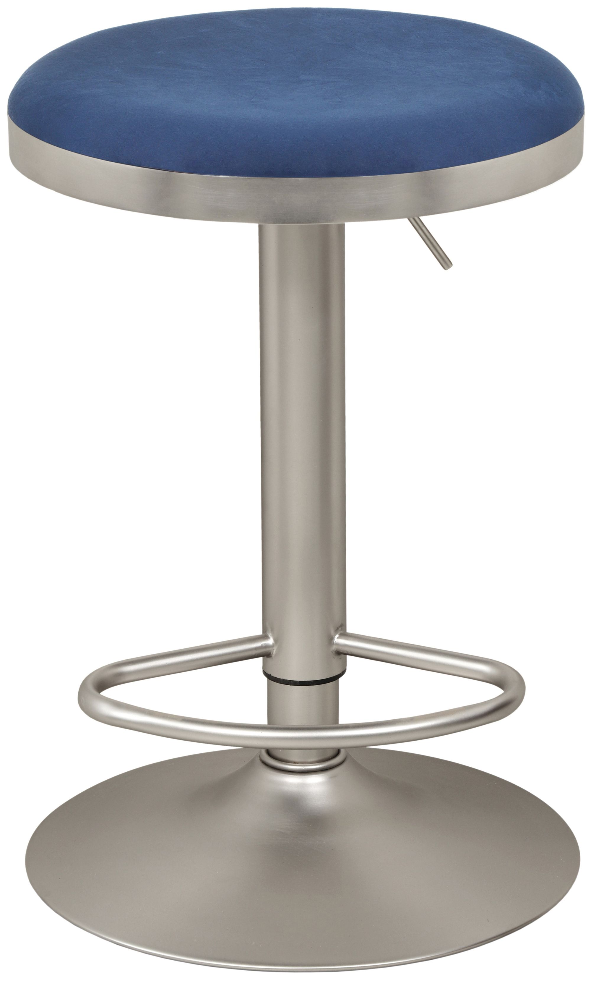 Brody Velvet Adjustable Swivel Stool with Brushed Chrome Base