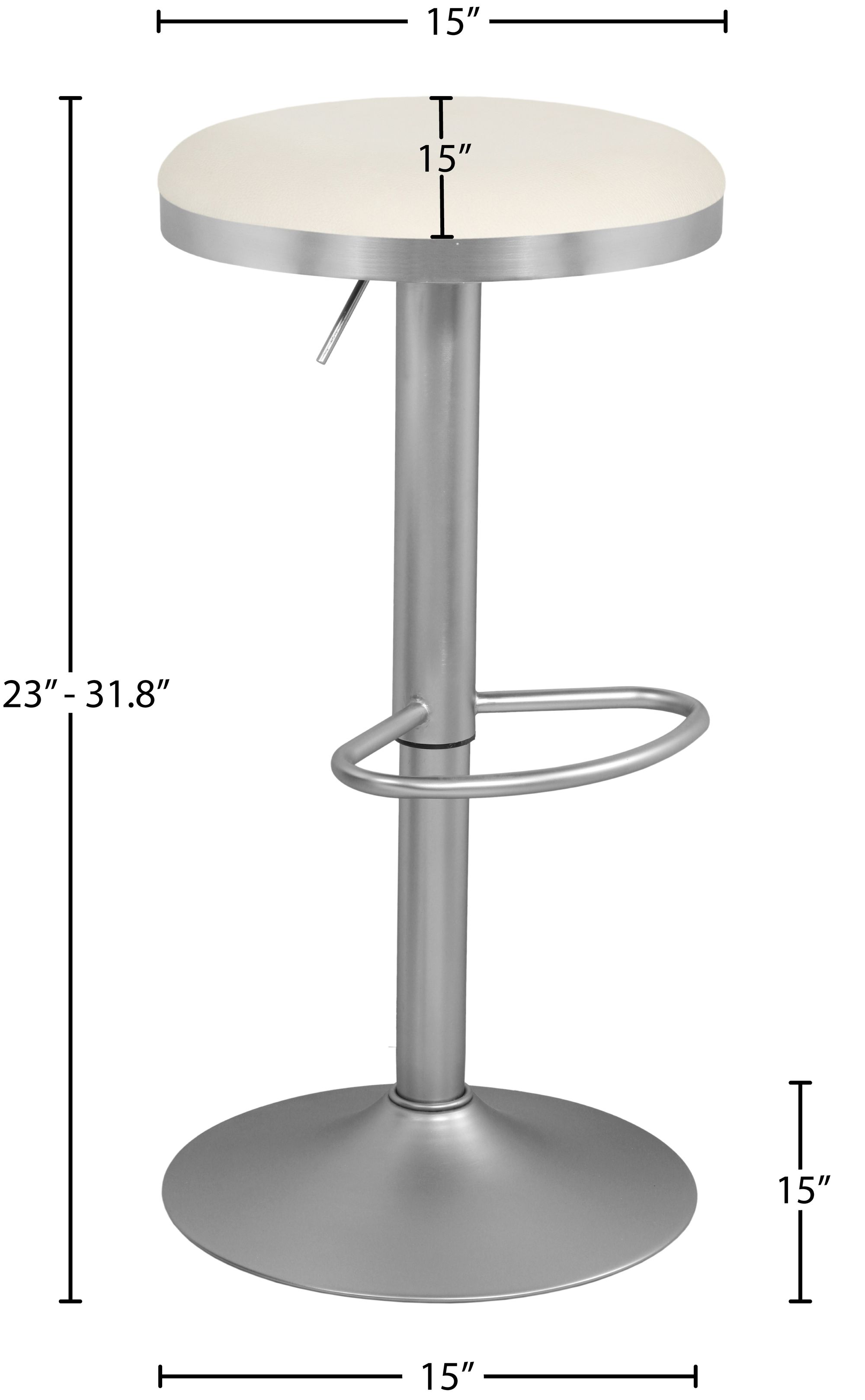 Brody Velvet Adjustable Swivel Stool with Brushed Chrome Base