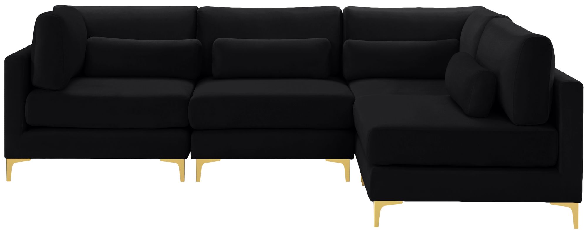 Julia 108.5" 4-Piece Velvet Modular Corner Sectional