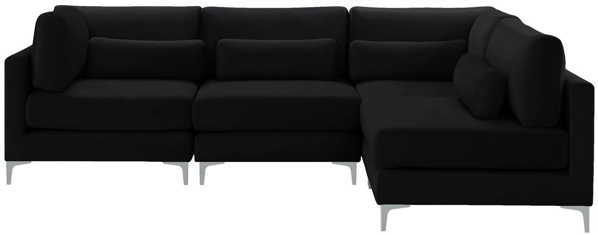 Julia 108.5" 4-Piece Velvet Modular Corner Sectional
