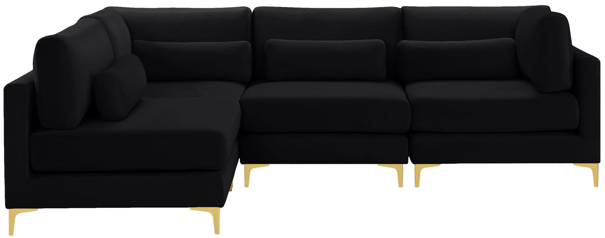 Julia 108.5" 4-Piece Velvet Modular Corner Sectional