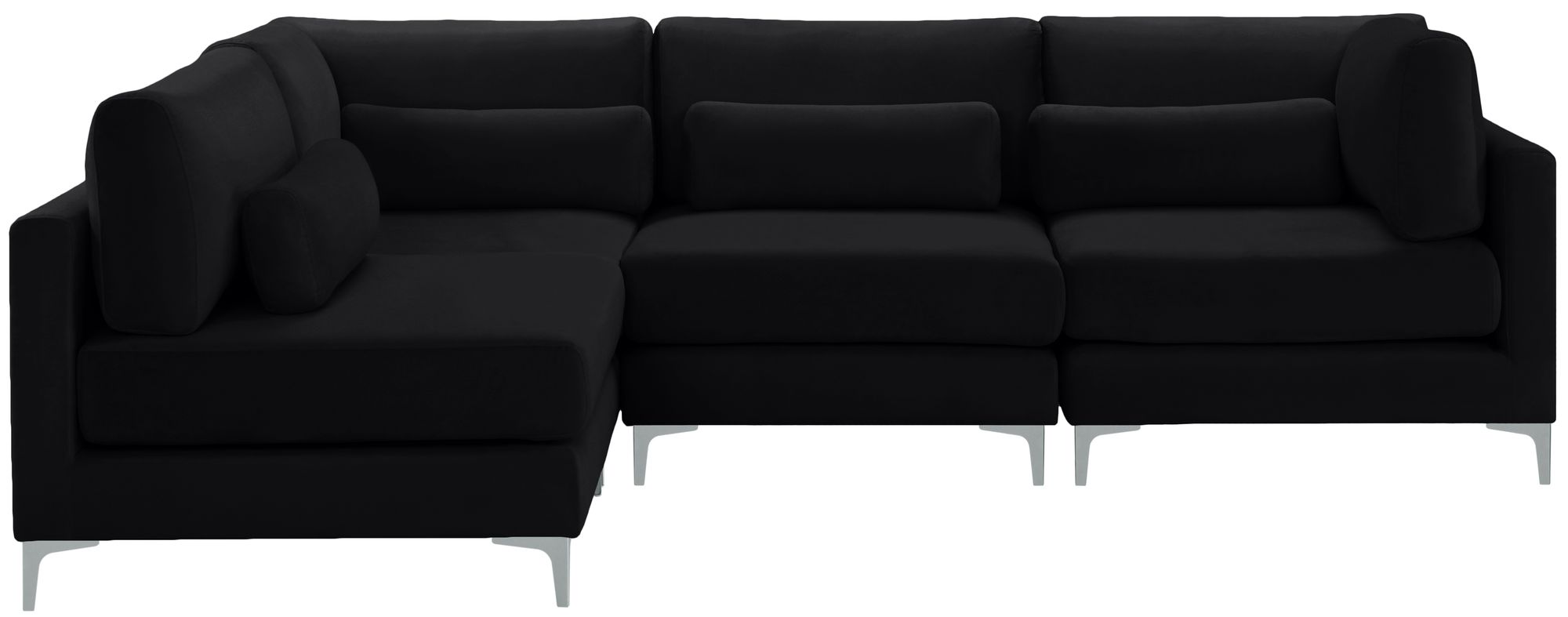 Julia 108.5" 4-Piece Velvet Modular Corner Sectional