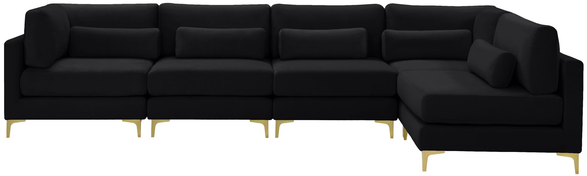 Julia 142" 5-Piece Velvet Modular Sectional