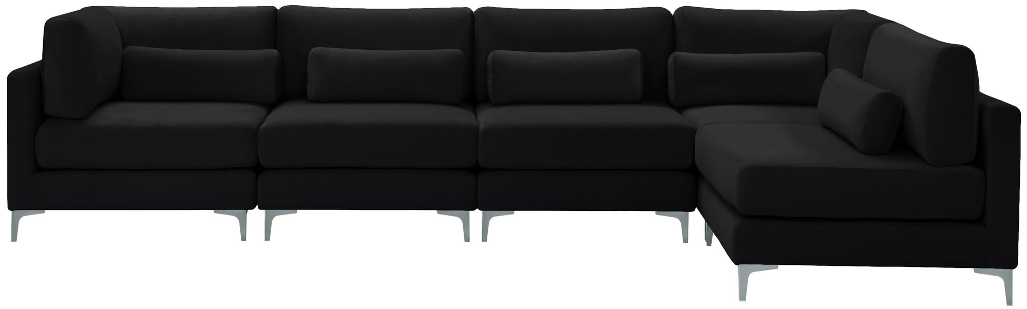 Julia 142" 5-Piece Velvet Modular Sectional