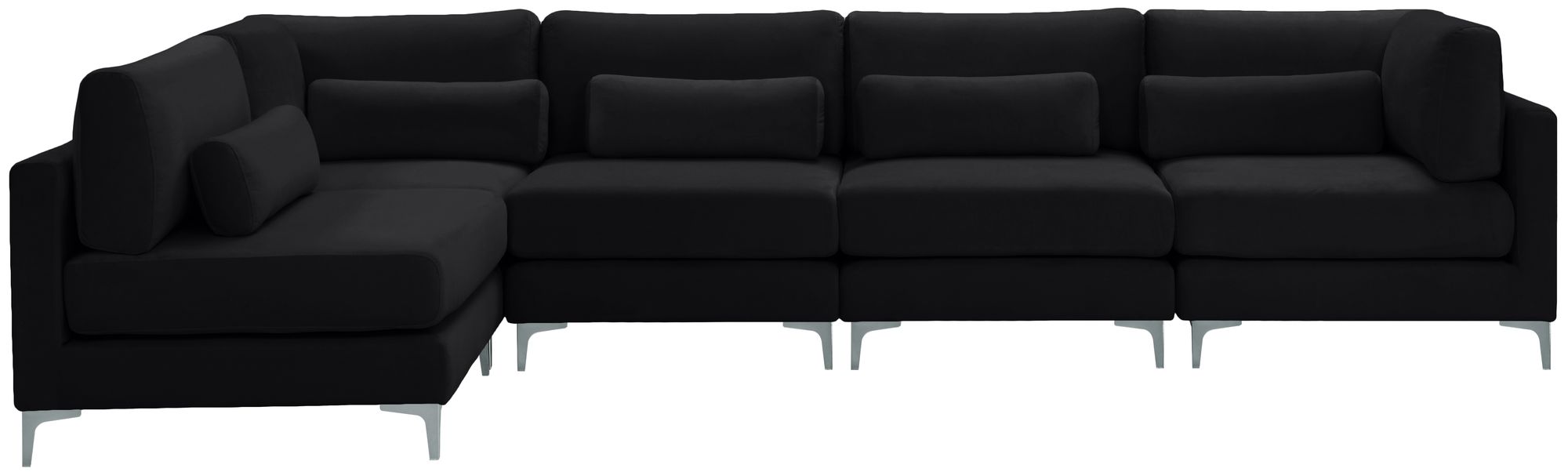 Julia 142" 5-Piece Velvet Modular Sectional