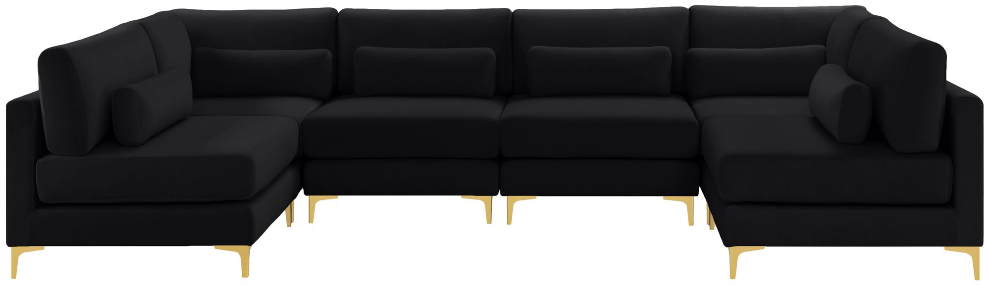 Julia 142" 6-Piece Velvet Modular U-Shape Sectional