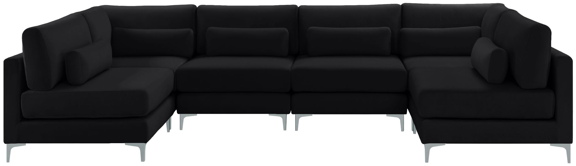 Julia 142" 6-Piece Velvet Modular U-Shape Sectional