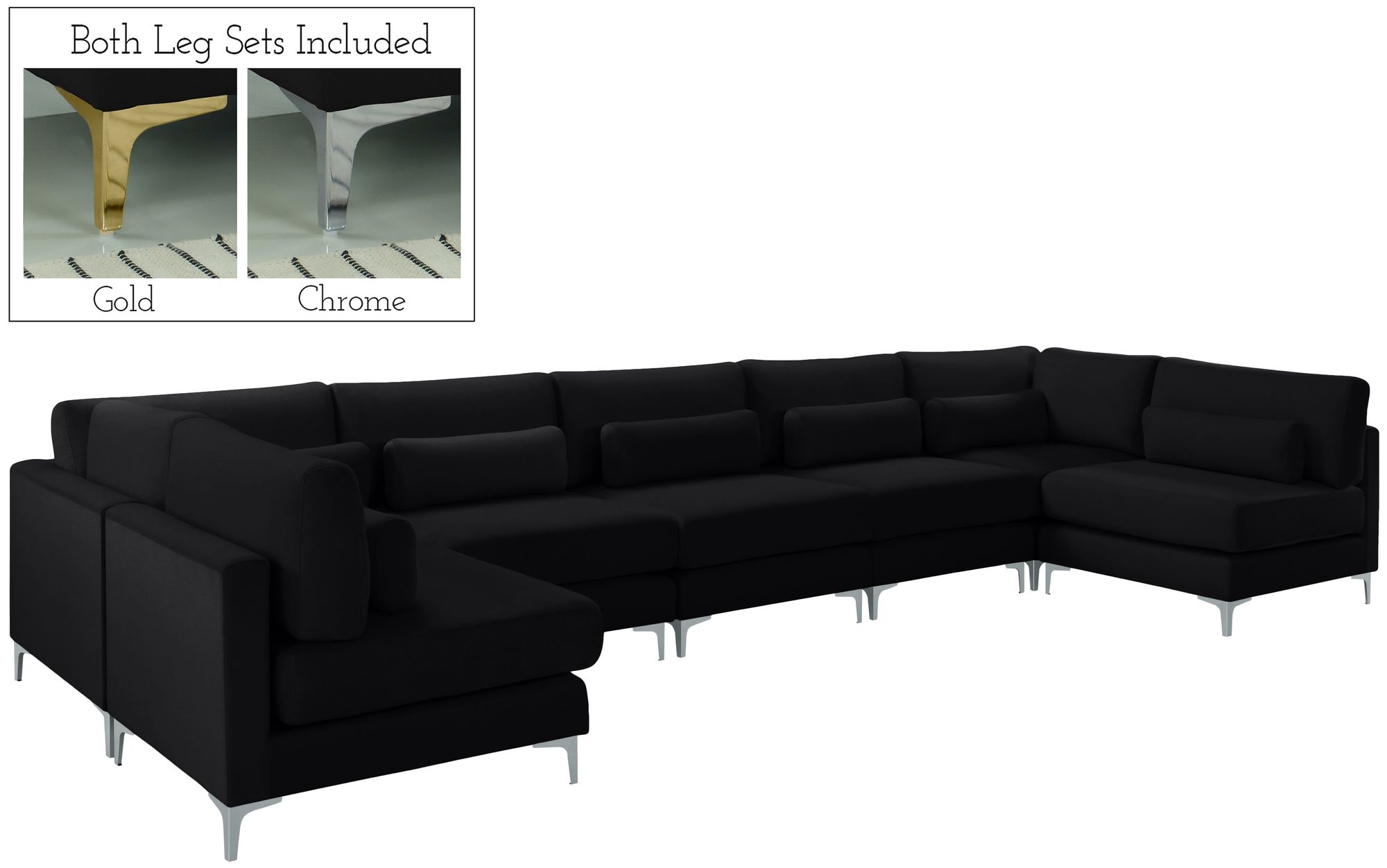 Julia 175.5" 7-Piece Velvet Modular Sectional