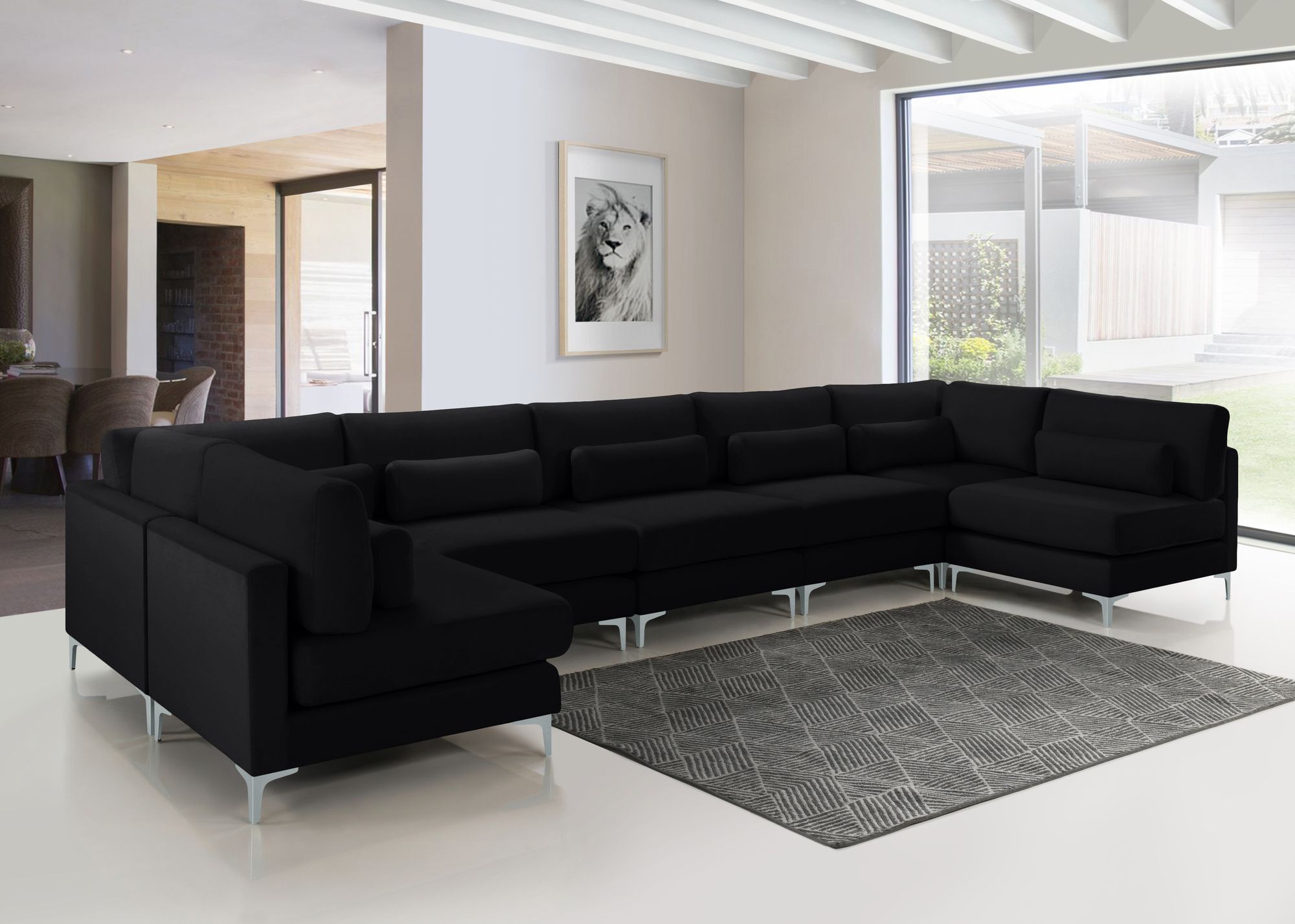 Julia 175.5" 7-Piece Velvet Modular Sectional