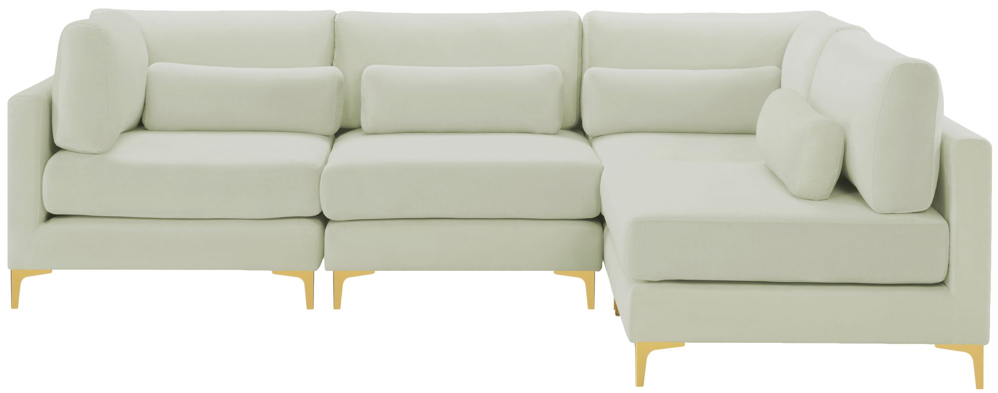 Julia 108.5" 4-Piece Velvet Modular Corner Sectional