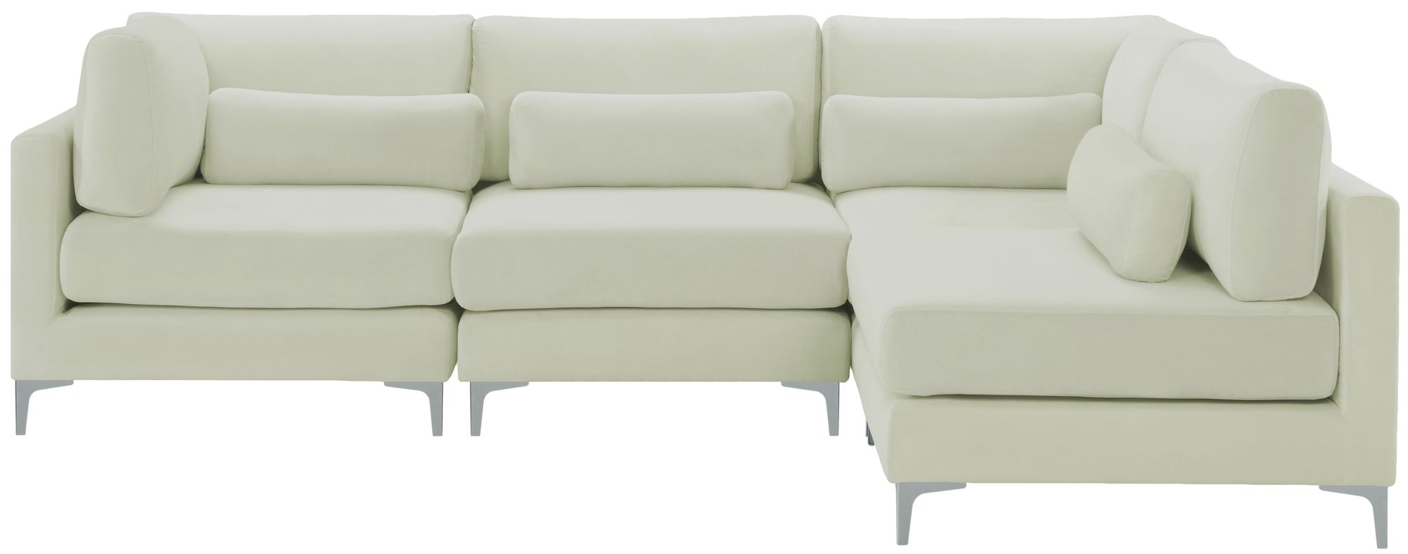 Julia 108.5" 4-Piece Velvet Modular Corner Sectional