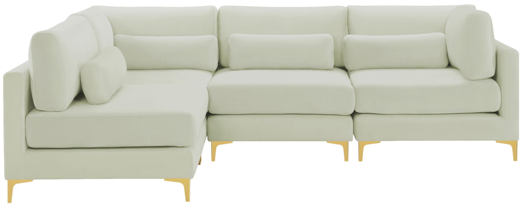 Julia 108.5" 4-Piece Velvet Modular Corner Sectional