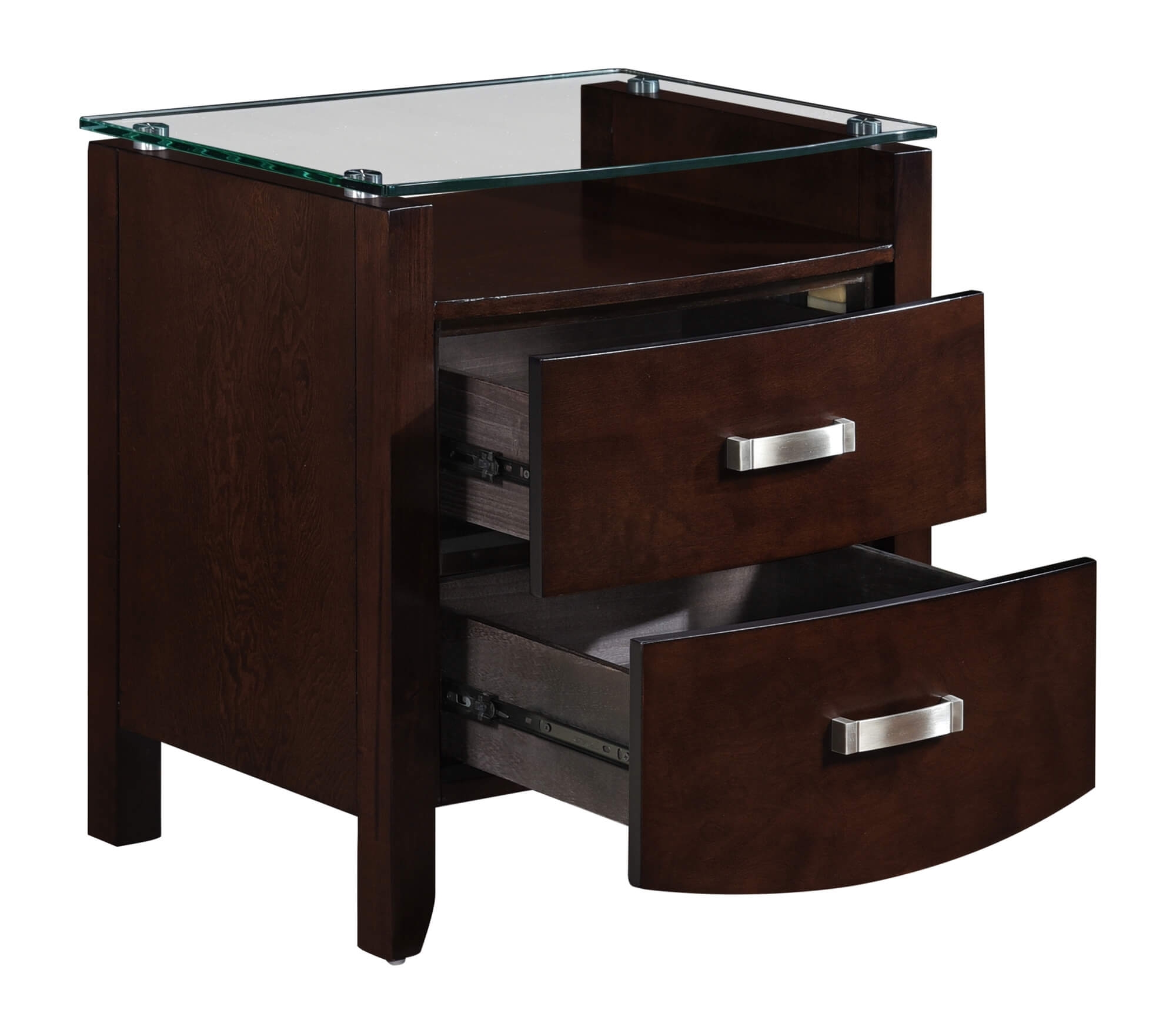 Lyric Leatherette/Wood/Wood Veneer Sleigh Platform Bedroom Set w/ Footboard Storage