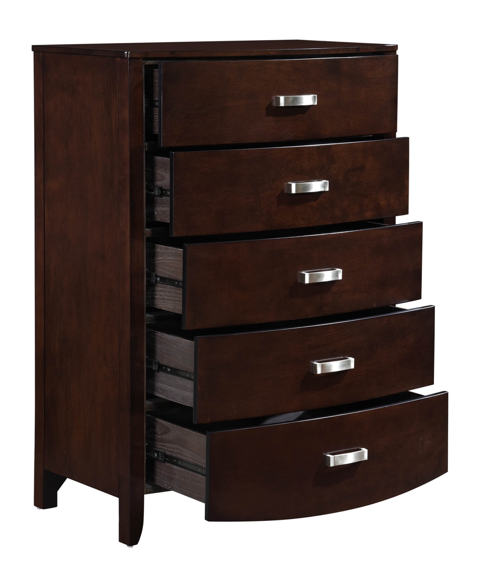 Lyric Leatherette/Wood/Wood Veneer Sleigh Platform Bedroom Set w/ Footboard Storage