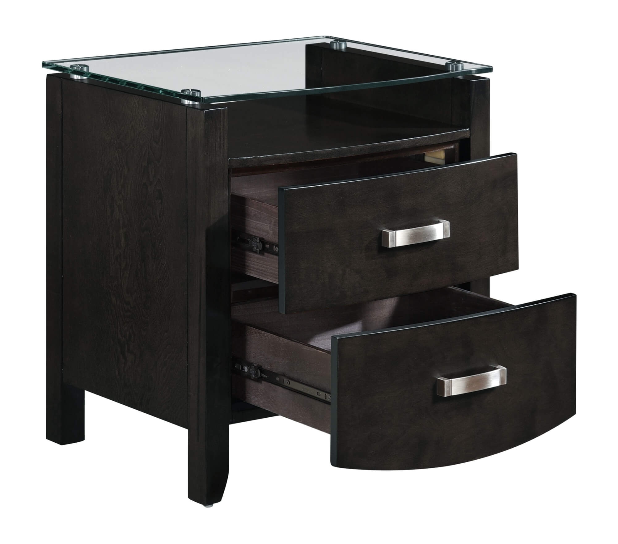 Lyric Leatherette/Wood/Wood Veneer Sleigh Platform Bedroom Set w/ Footboard Storage
