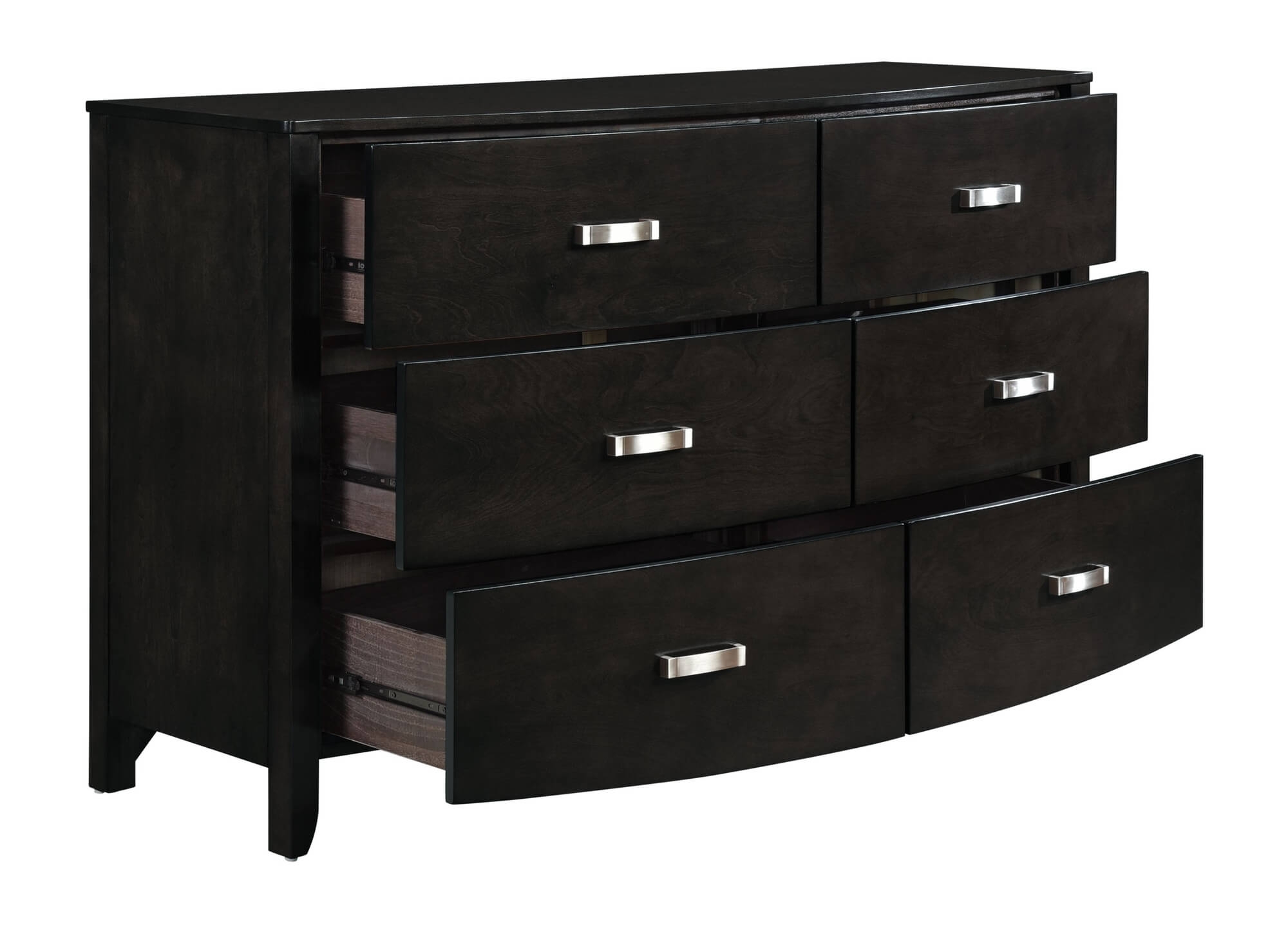 Lyric Leatherette/Wood/Wood Veneer Sleigh Platform Bedroom Set w/ Footboard Storage