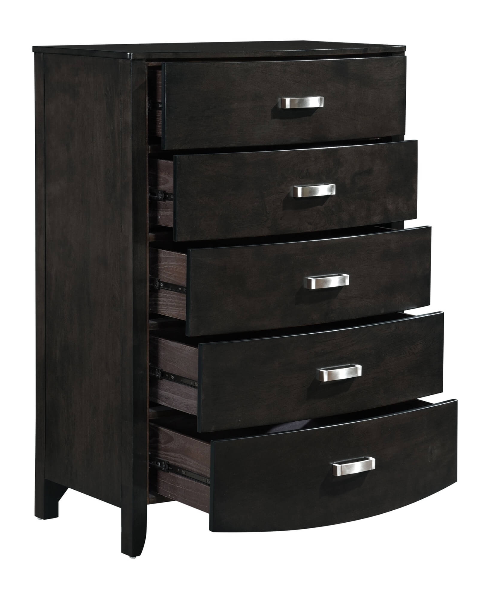 Lyric Leatherette/Wood/Wood Veneer Sleigh Platform Bedroom Set w/ Footboard Storage