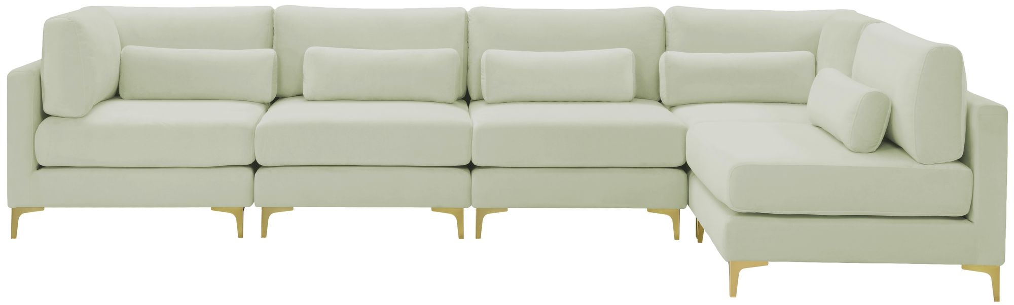 Julia 142" 5-Piece Velvet Modular Sectional