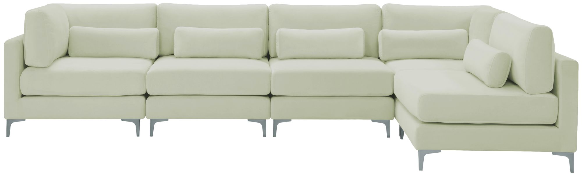 Julia 142" 5-Piece Velvet Modular Sectional