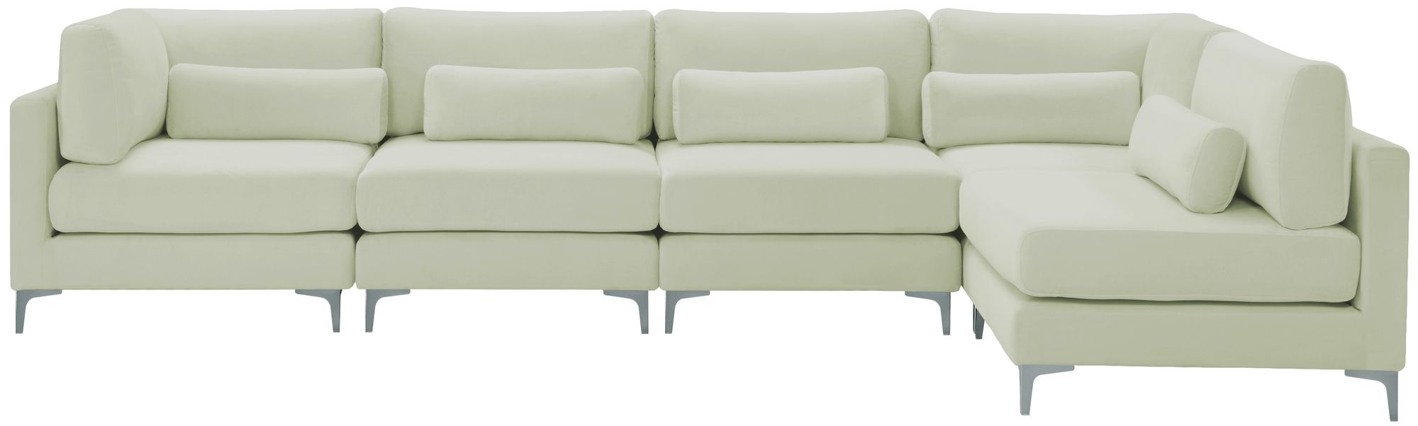 Julia 142" 5-Piece Velvet Modular Sectional